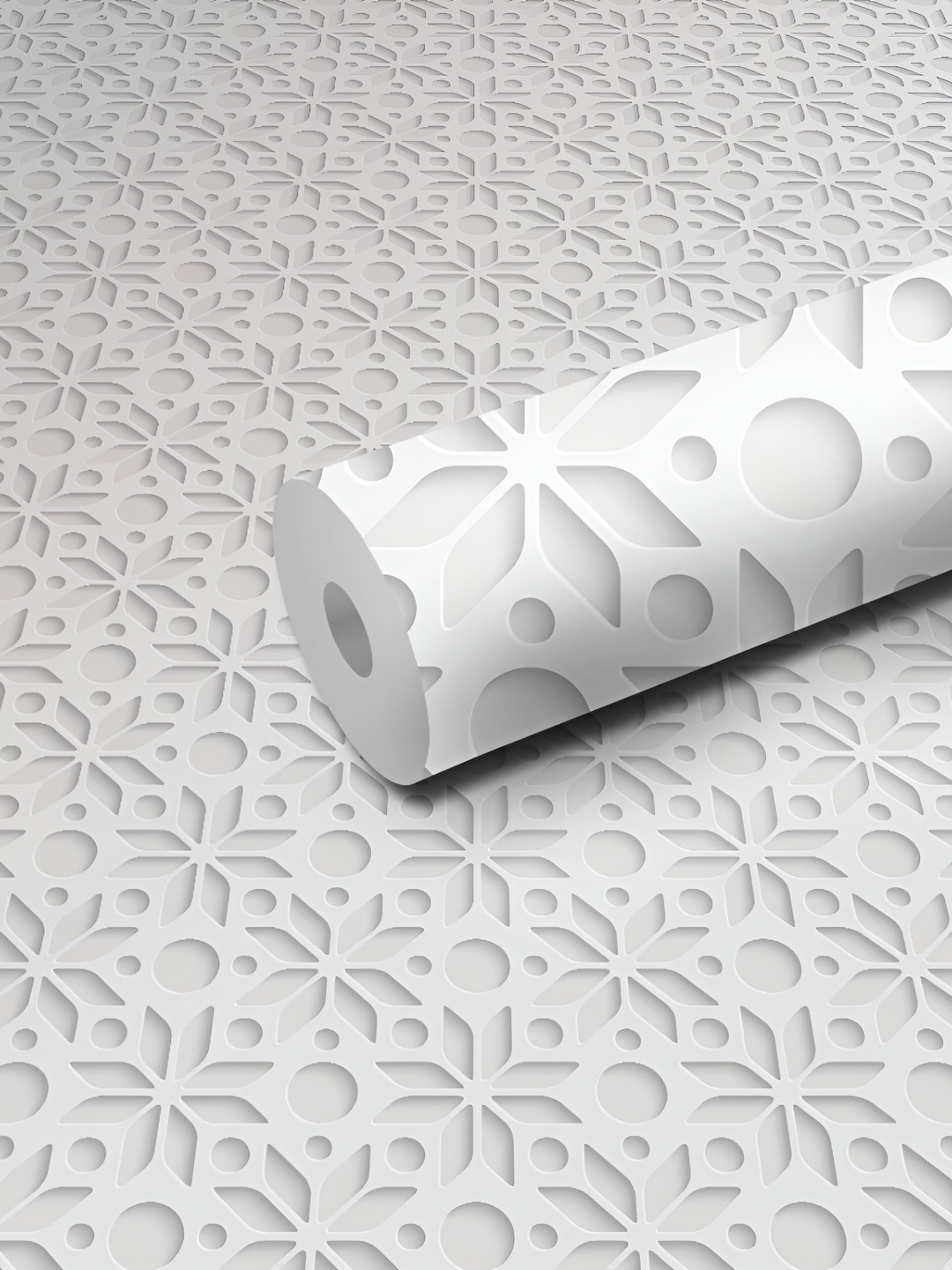 

WALLWEAR White Printed Self-Adhesive Laminated Wallpaper, Multi