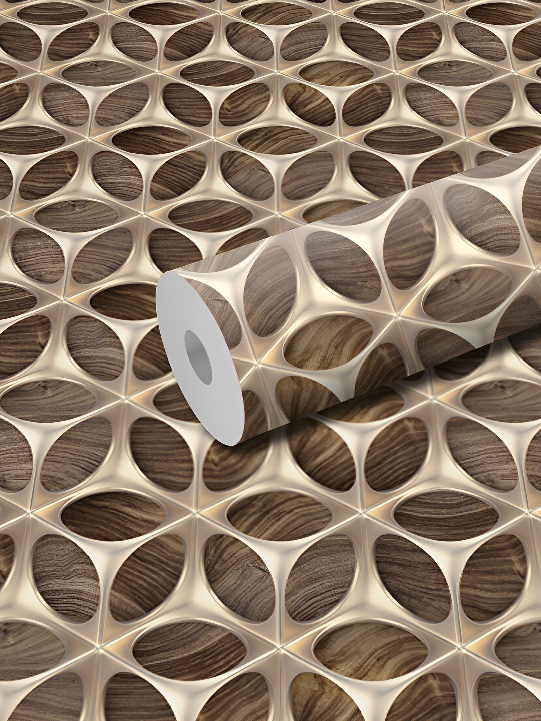 

WALLWEAR Brown & Beige Self Adhesive Removable Wallpaper