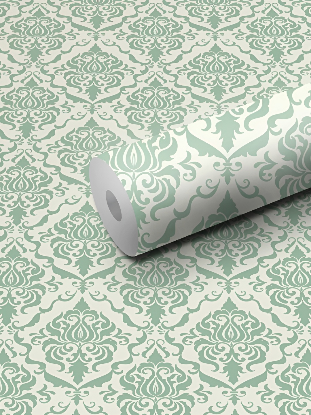 

WALLWEAR White & Green Floral Printed Wall Sticker