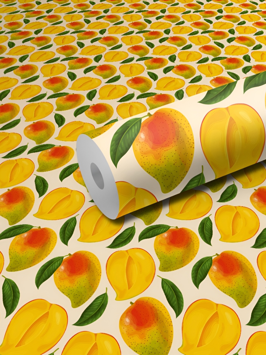 

WALLWEAR Yellow & Green Printed Self-Adhesive Laminated Wallpaper