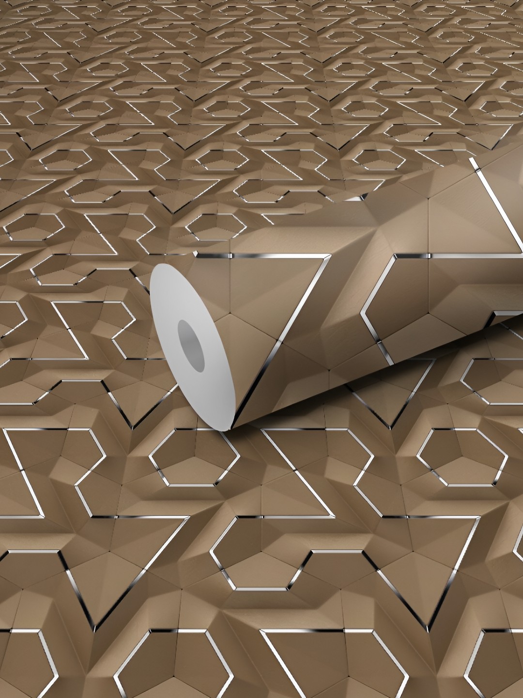 

WALLWEAR Brown Printed Self-Adhesive Laminated Wallpaper