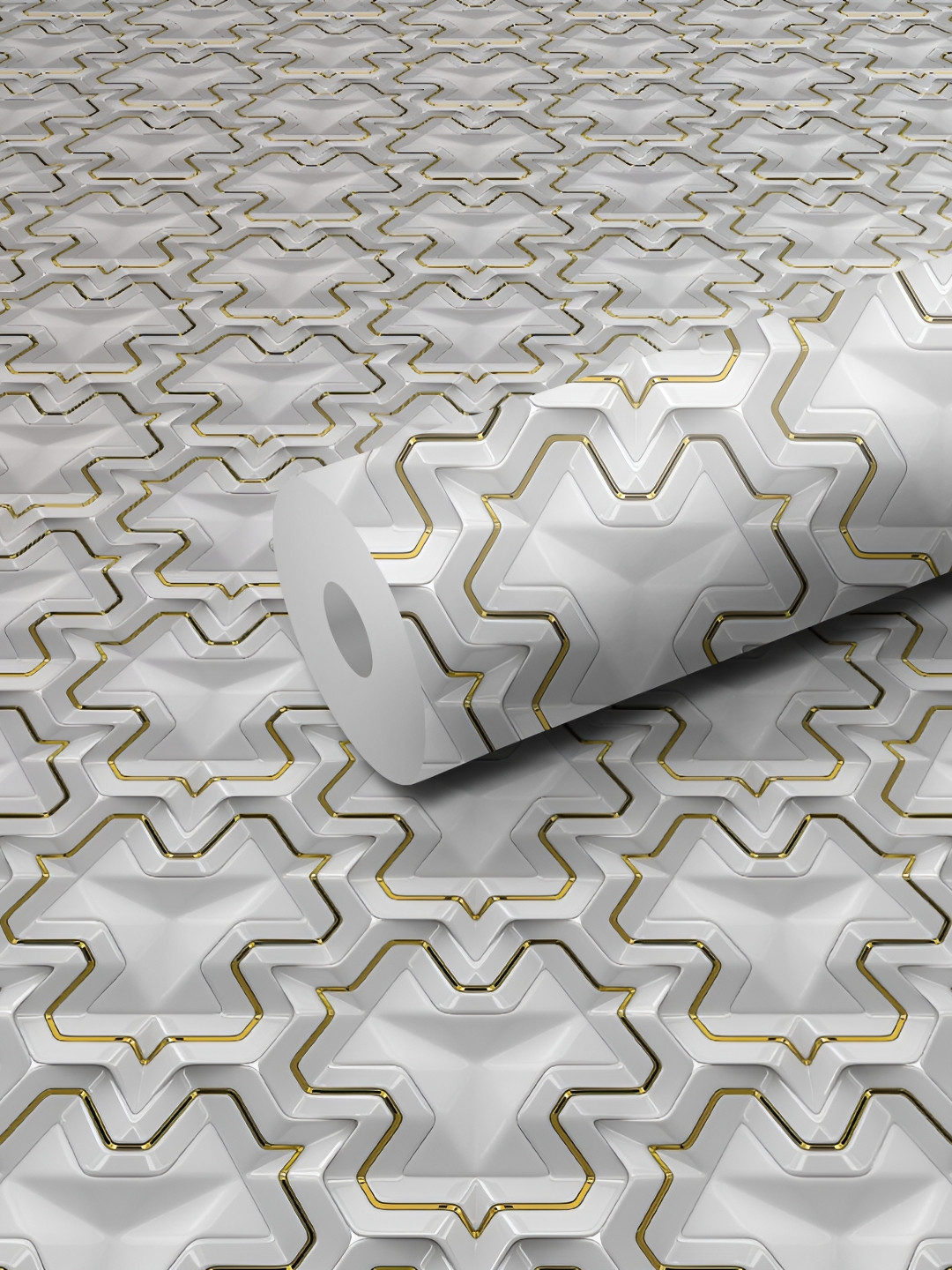 

WALLWEAR Grey Printed Self-Adhesive Laminated Wallpaper