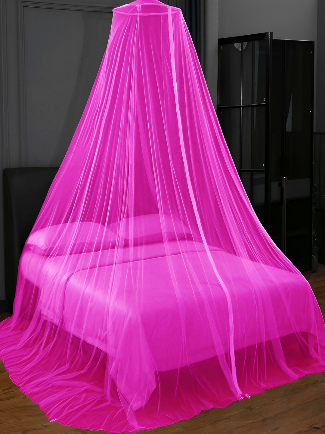 

MARUTI ENTERPRISE Pink King Size Hanging Mosquito Net