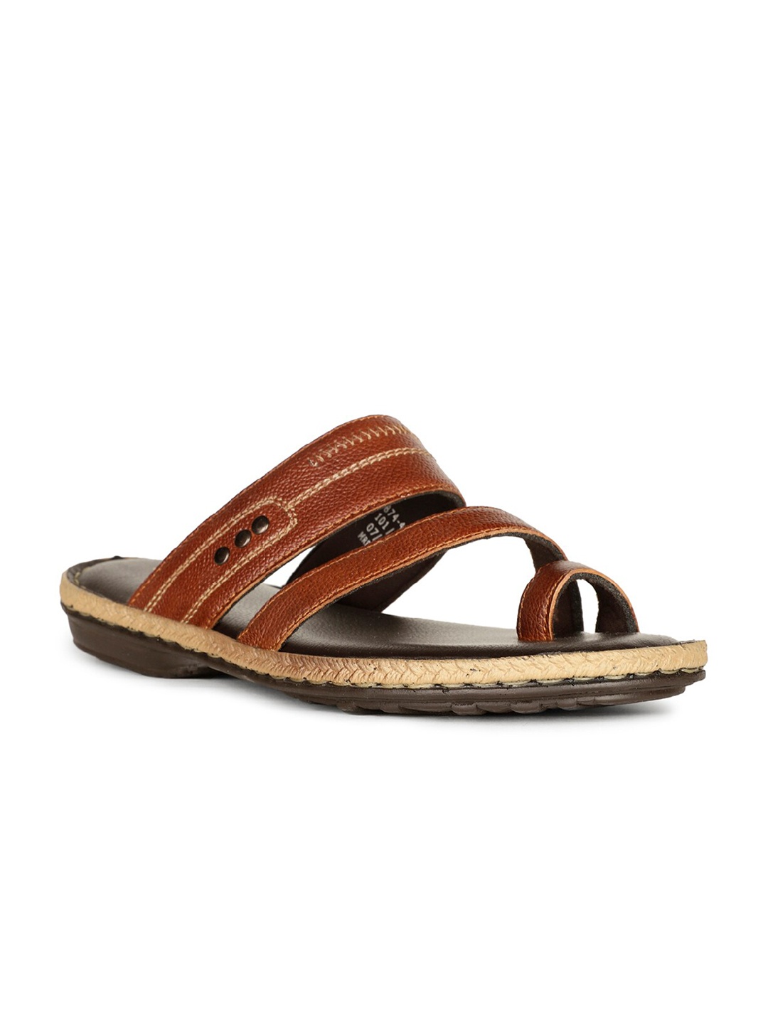 

Bata Textured One Toe Leather Comfort Sandals, Tan