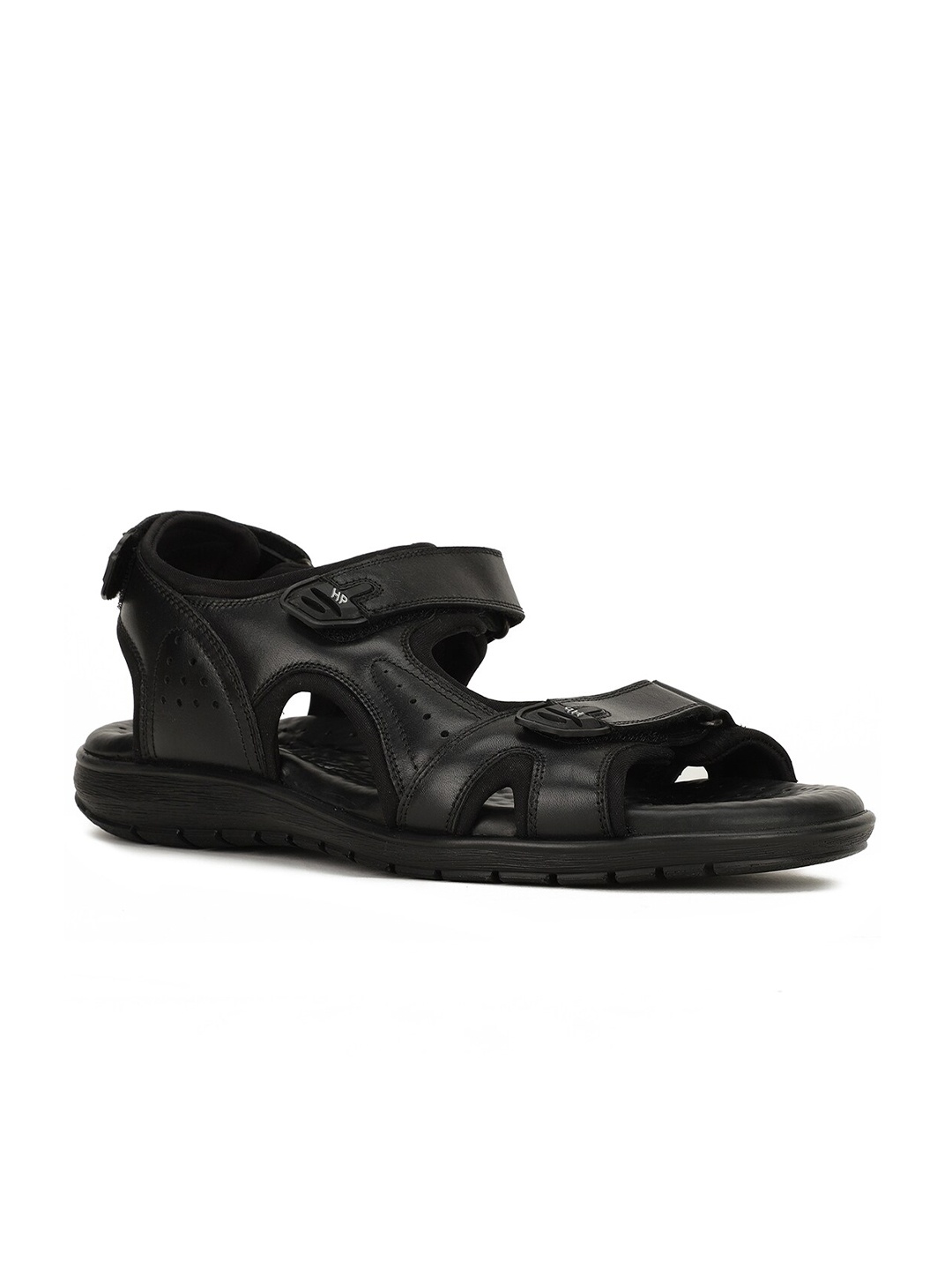 

Hush Puppies Men Leather Comfort Sandals, Black