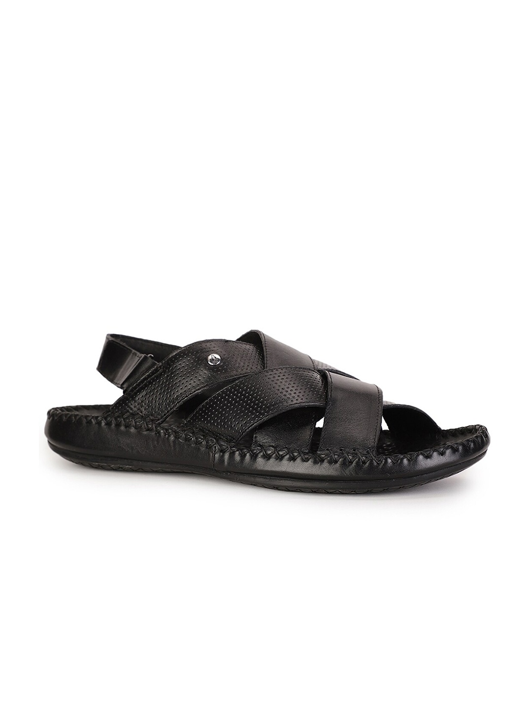 

Hush Puppies Men Leather Fisherman Sandals, Black