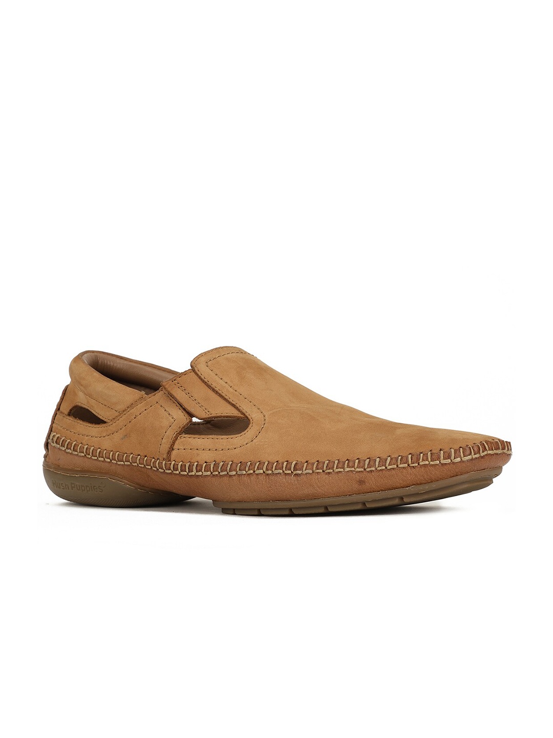 

Hush Puppies Men Leather Shoe-Style Sandals, Tan
