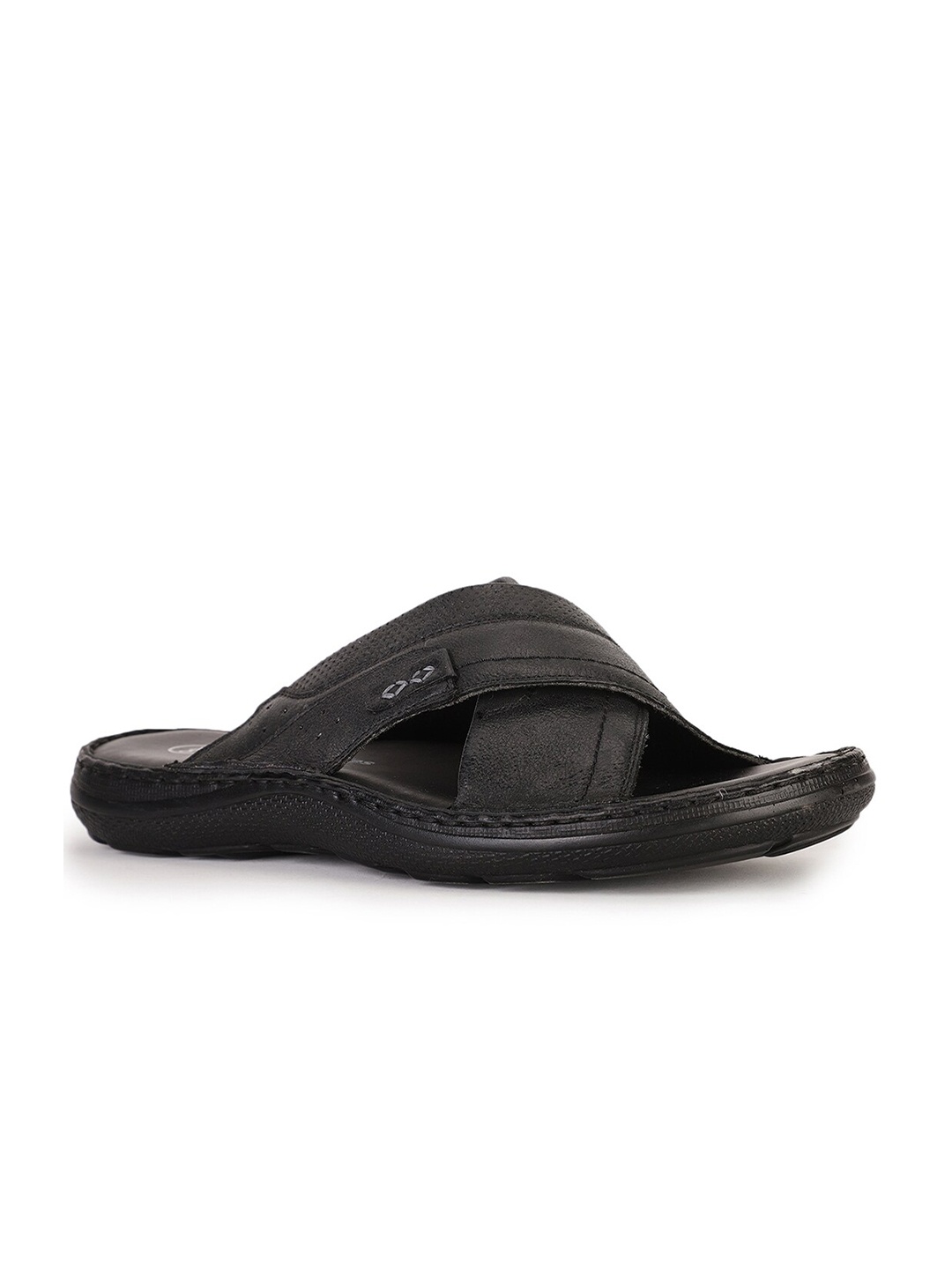 

Hush Puppies Men Leather Comfort Sandals, Black