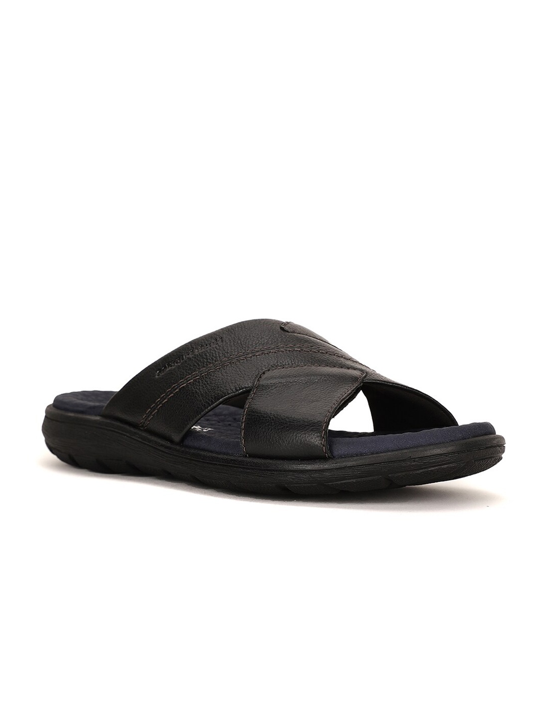 

Hush Puppies Men Leather Comfort Sandals, Black