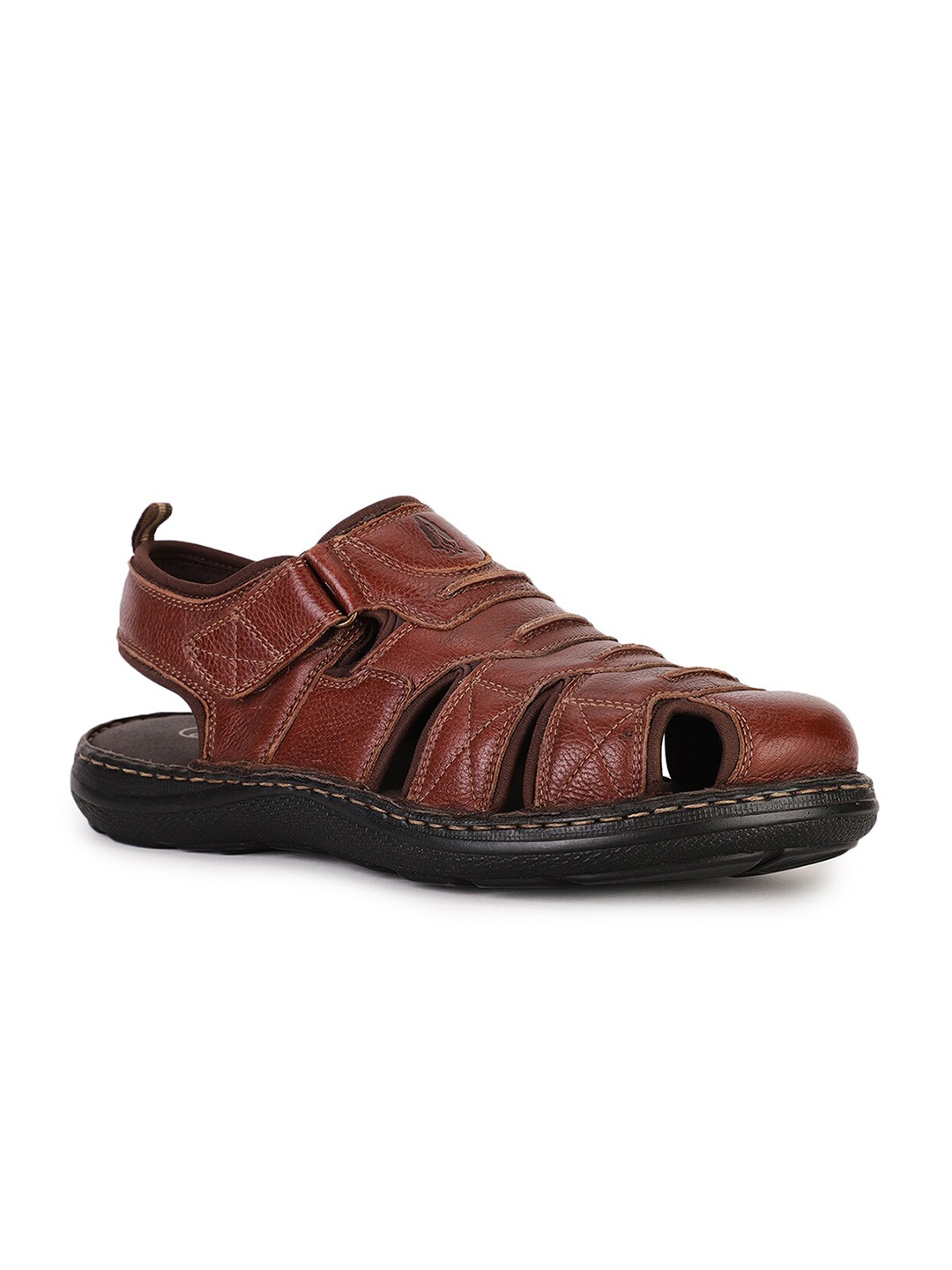 

Hush Puppies Men Leather Fisherman Sandals, Brown