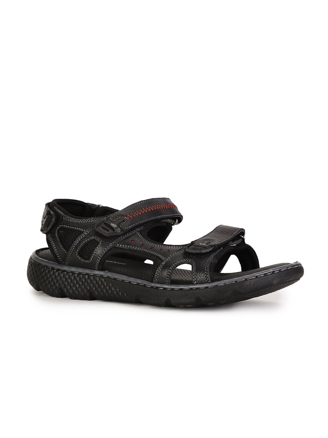 

Hush Puppies Men Leather Comfort Sandals, Black