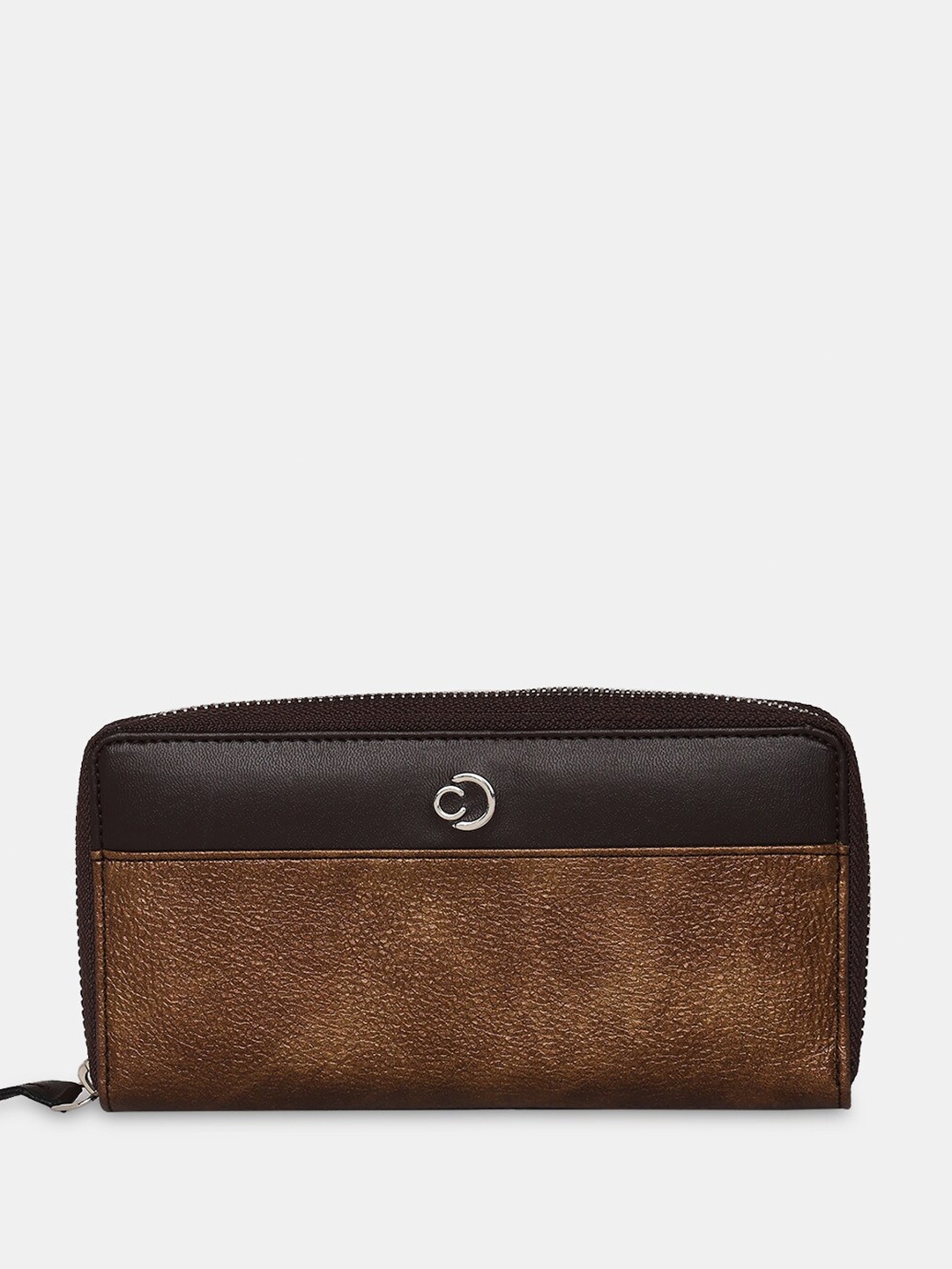 

Caprese Women Textured Zip Around Wallet, Brown