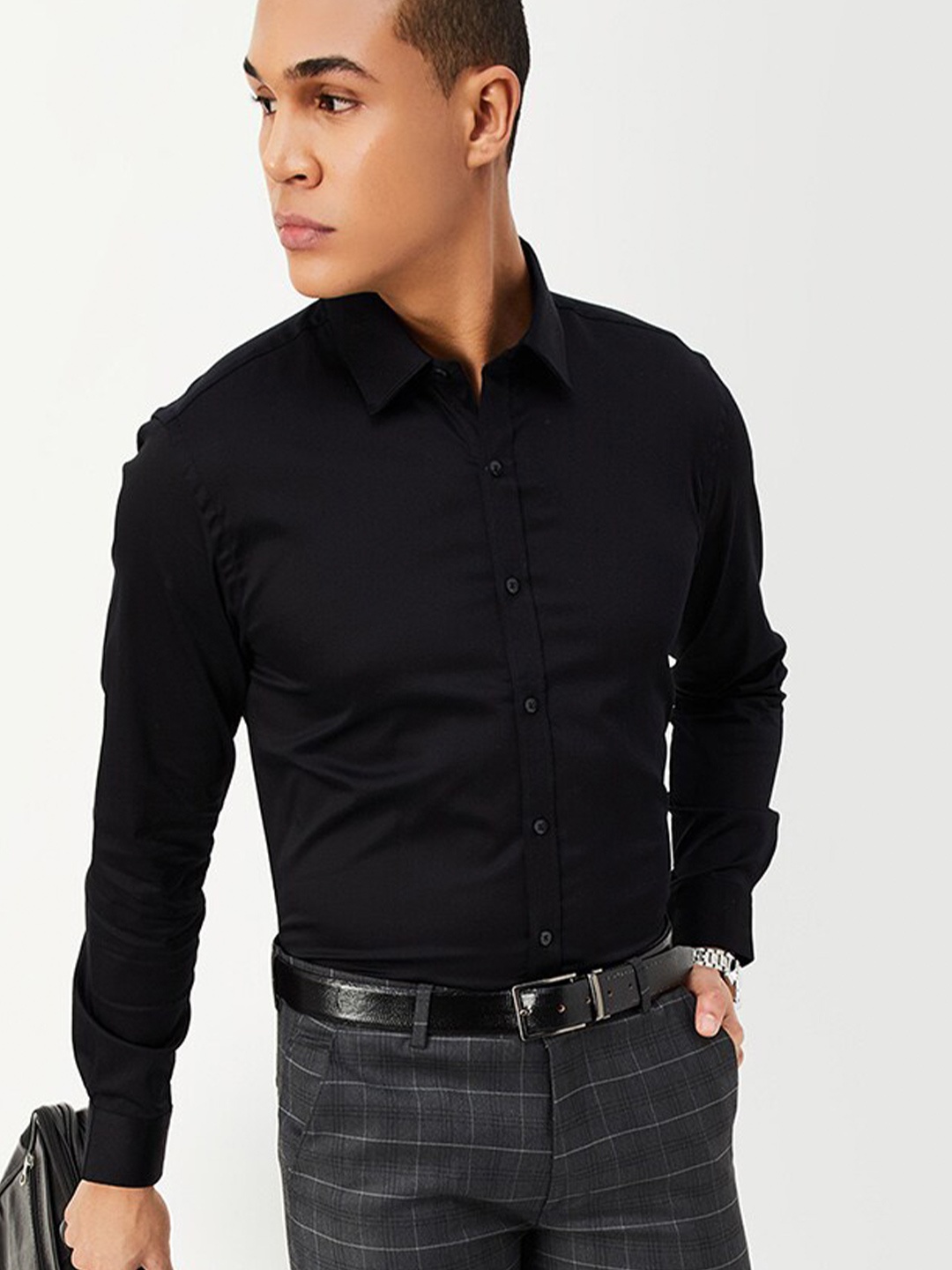 

max Regular Fit Casual Shirt, Black