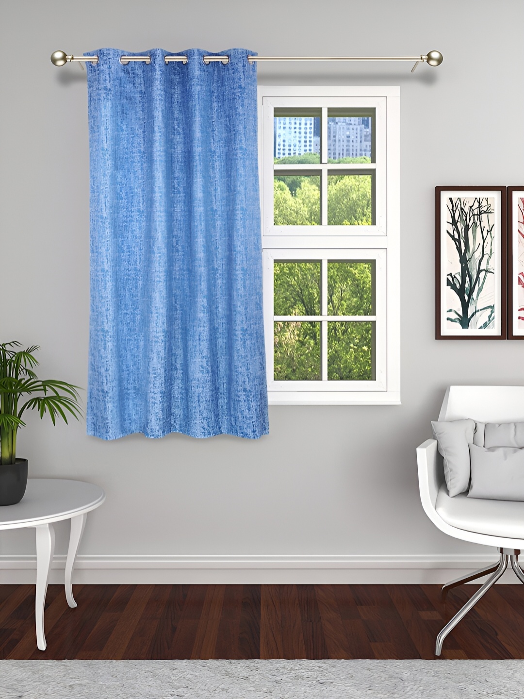 

THE CONVERSION Blue Abstract Printed Jacquard Window Curtain