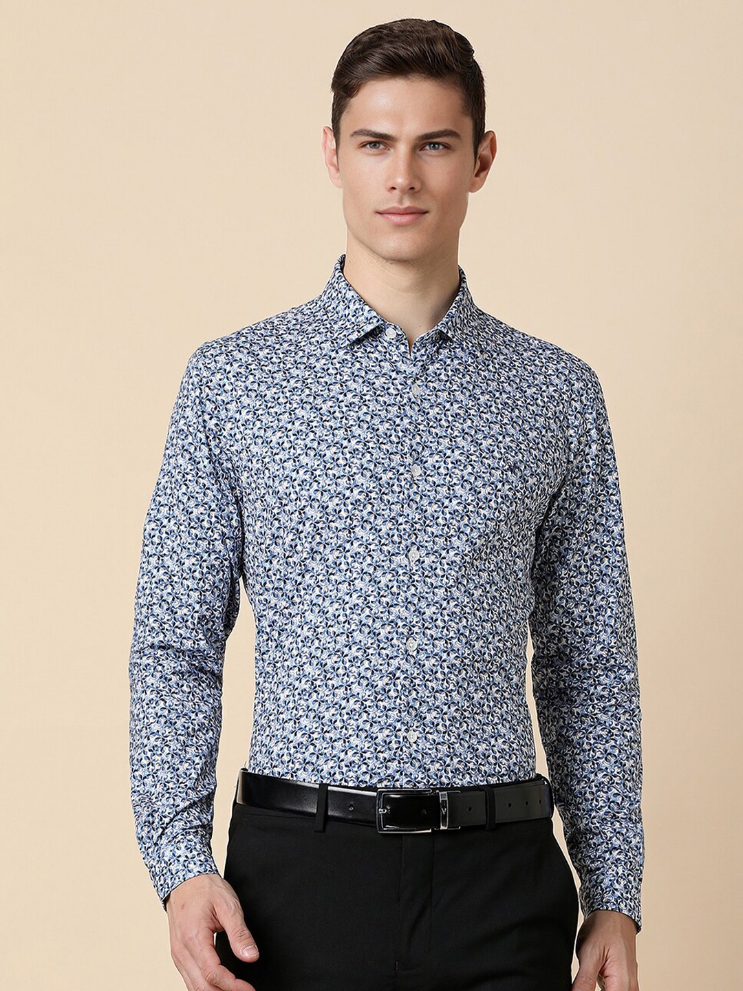 

Allen Solly Slim Fit Micro Ditsy Printed Long Sleeves Formal Shirt, Blue