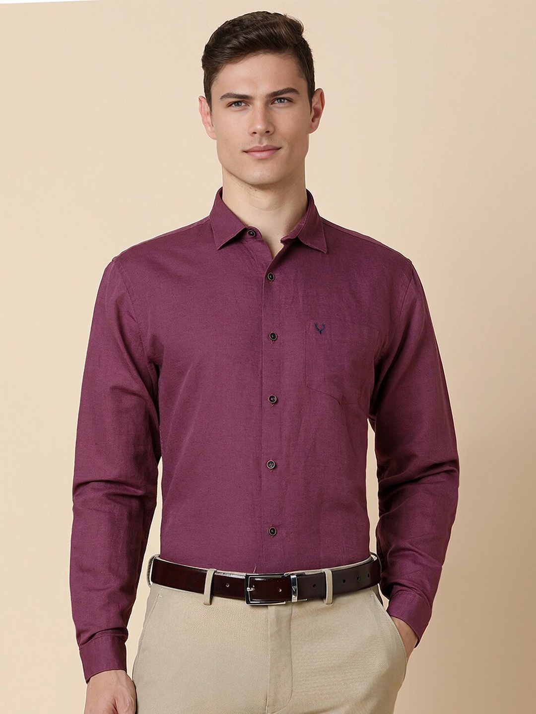 

Allen Solly Full Sleeves Slim Fit Formal Shirt, Maroon