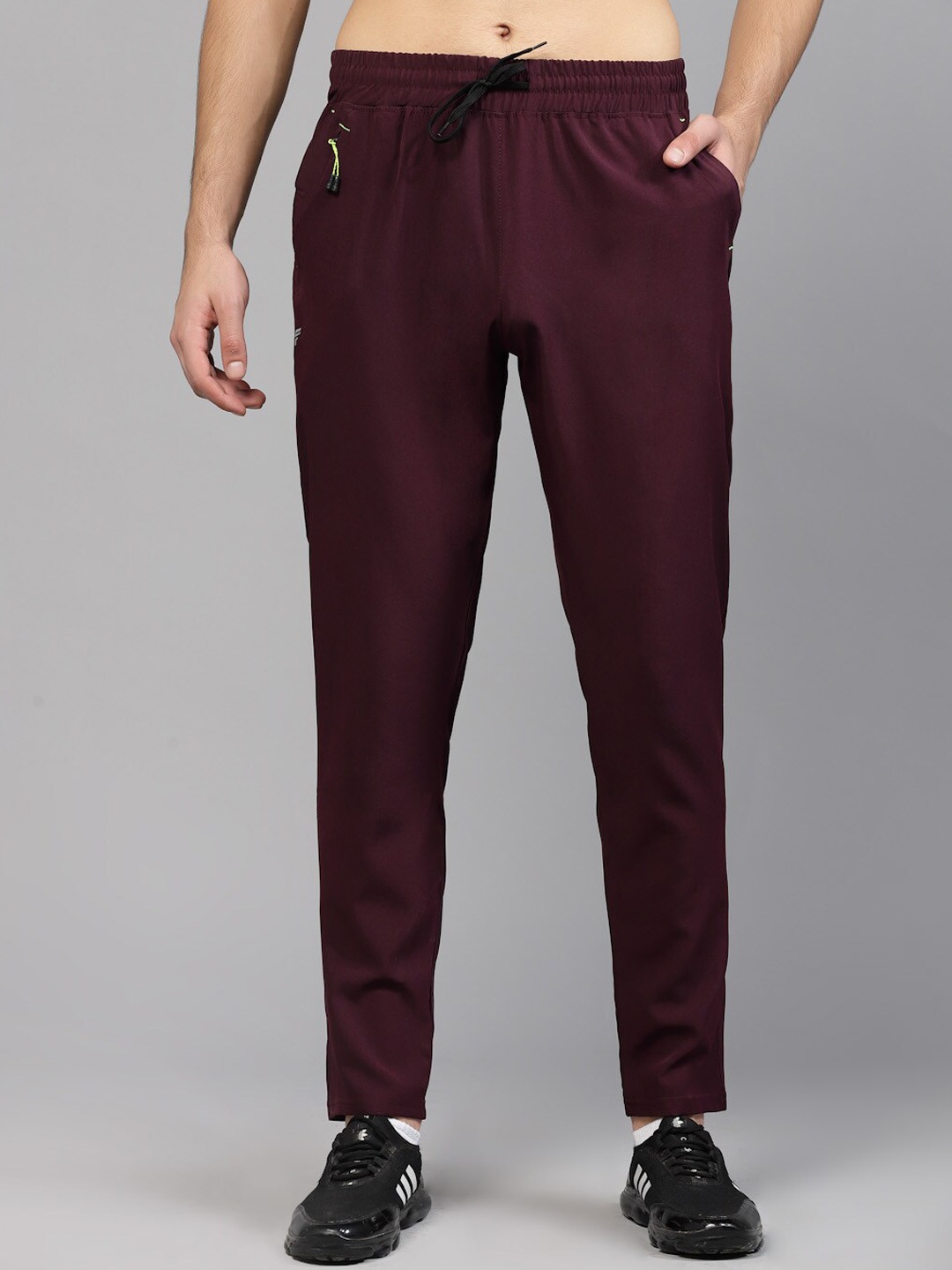 

UZARUS Men Mid-Rise Running Sports Track Pant, Burgundy