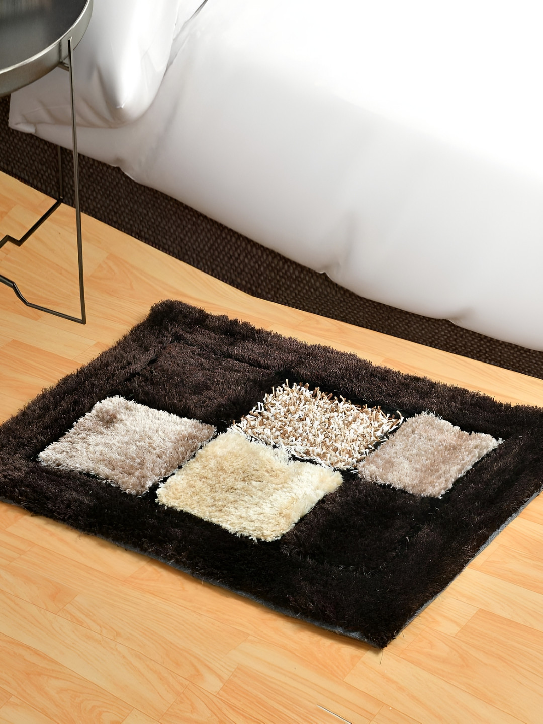 

Shopgallery Modern Shaggy Antiskid Doormat, Brown