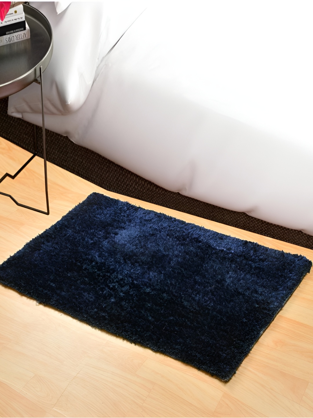 

Shopgallery Modern Shaggy Antiskid Doormat, Navy blue