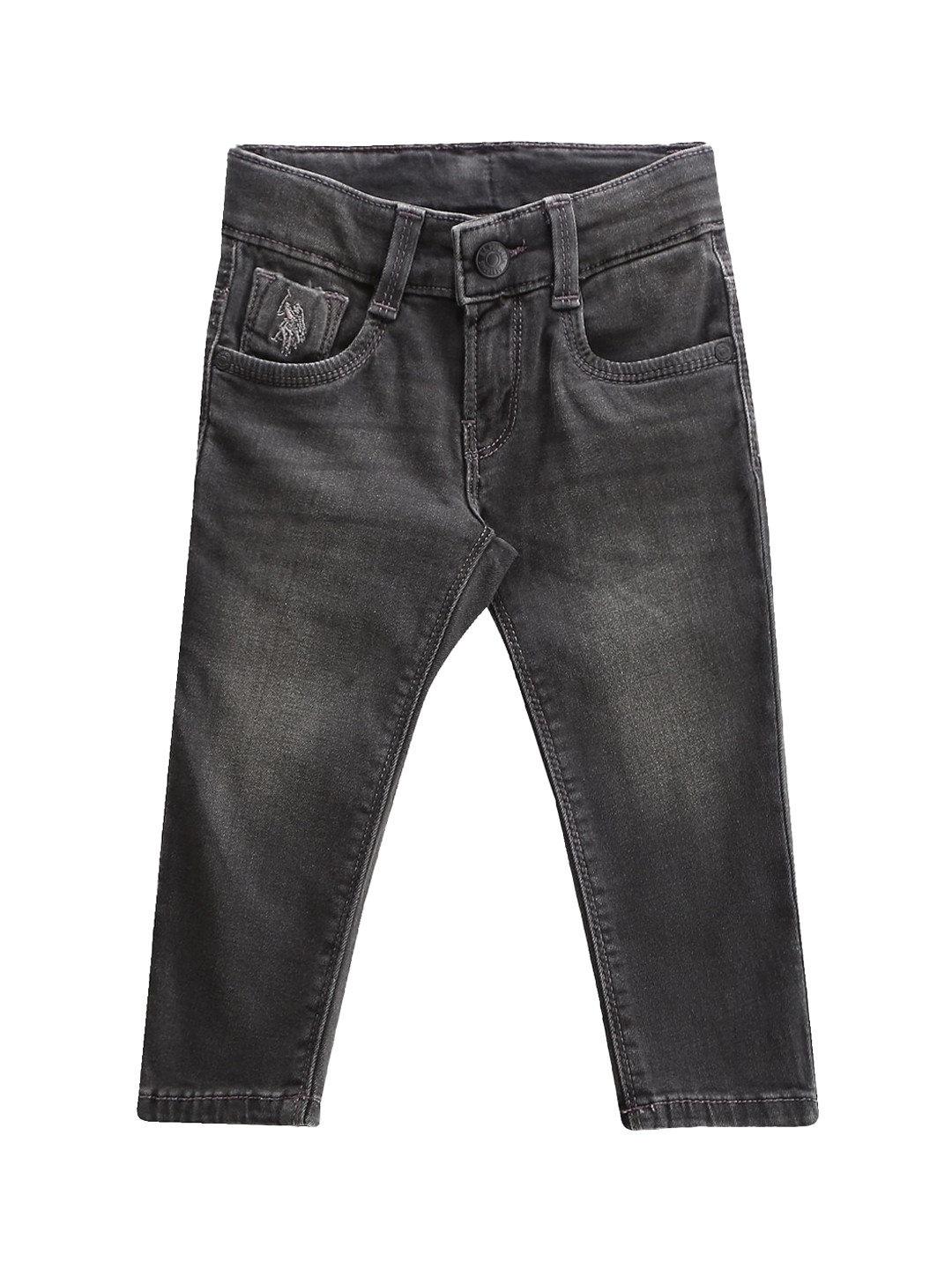 

U.S. Polo Assn. Kids Boys Classic Slim Fit Light Fade Stretchable Jeans, Grey
