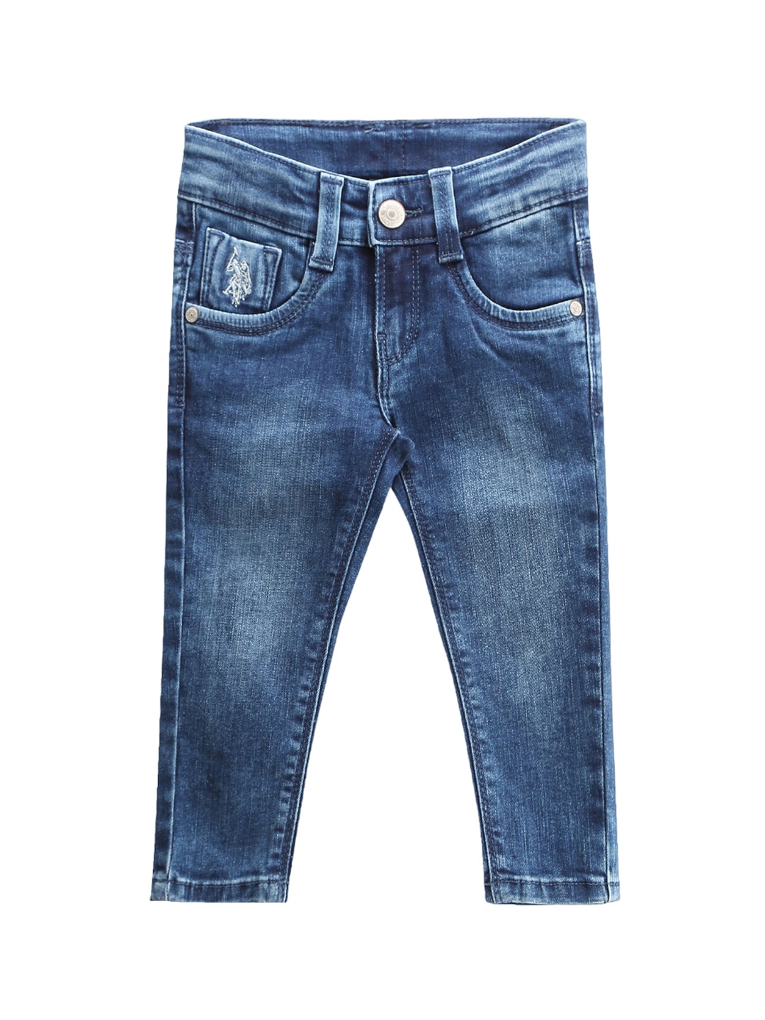 

U.S. Polo Assn. Kids Boys Classic Slim Fit Light Fade Stretchable Jeans, Blue
