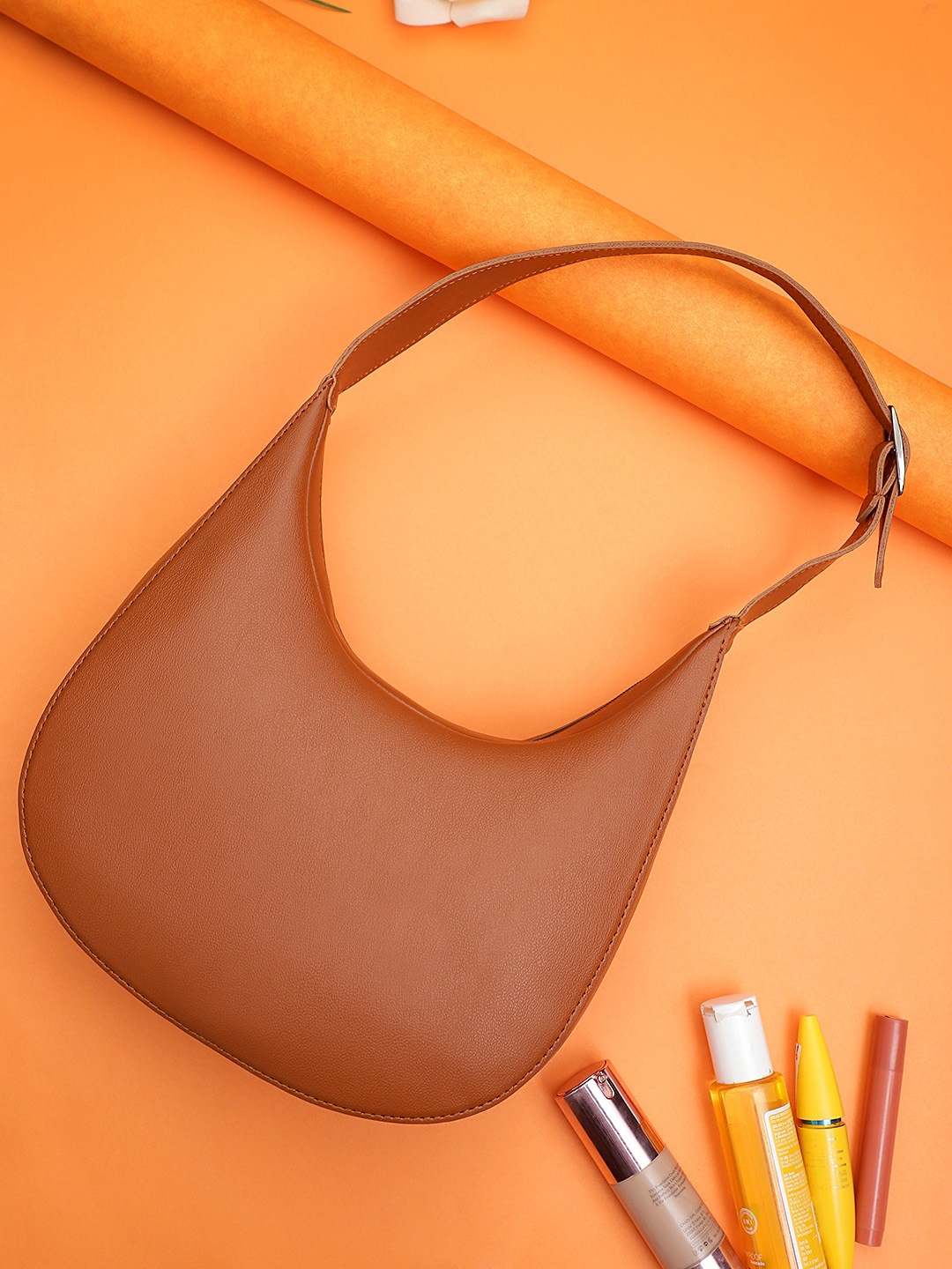 

LEGAL BRIBE Half Moon Hobo Bag, Tan