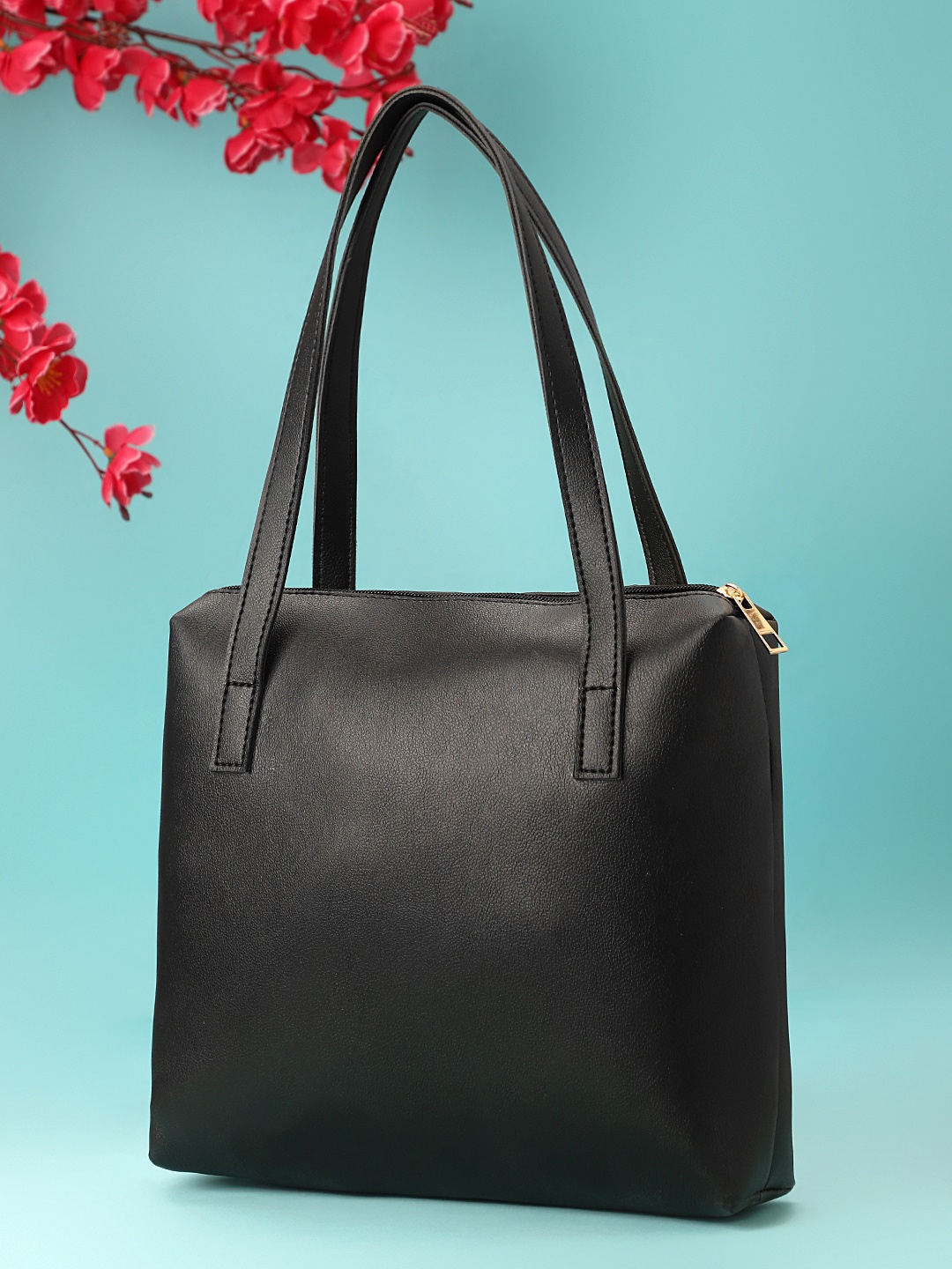 LEGAL BRIBE PU Oversized Shopper Handheld Bag, Black