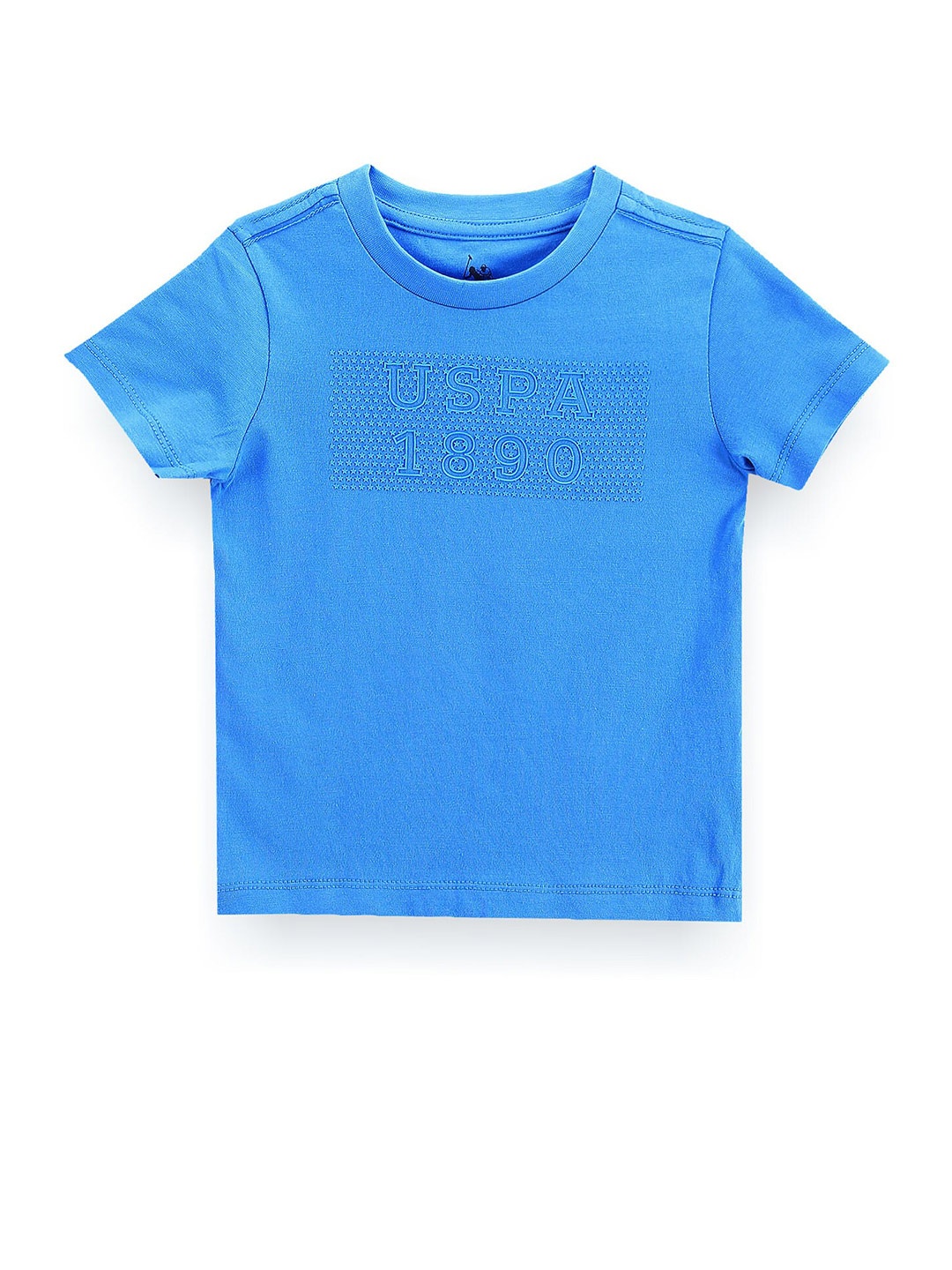 

U.S. Polo Assn. Kids Boys Typography Printed Pure Cotton T-shirt, Blue