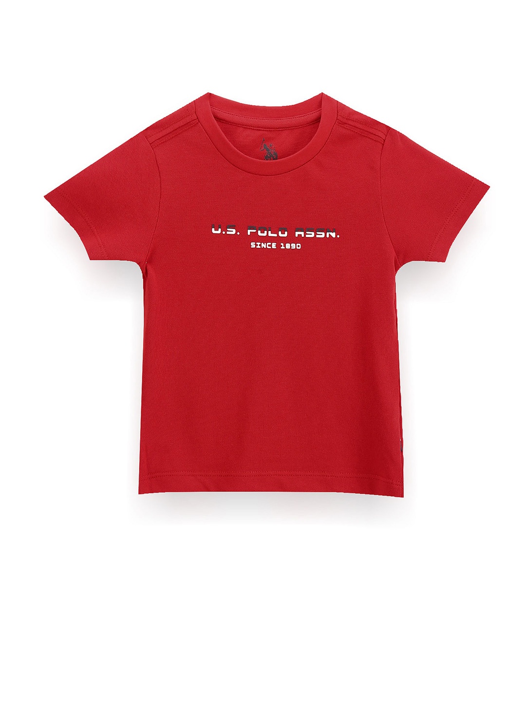 

U.S. Polo Assn. Kids Boys Typography Printed Pure Cotton T-shirt, Red