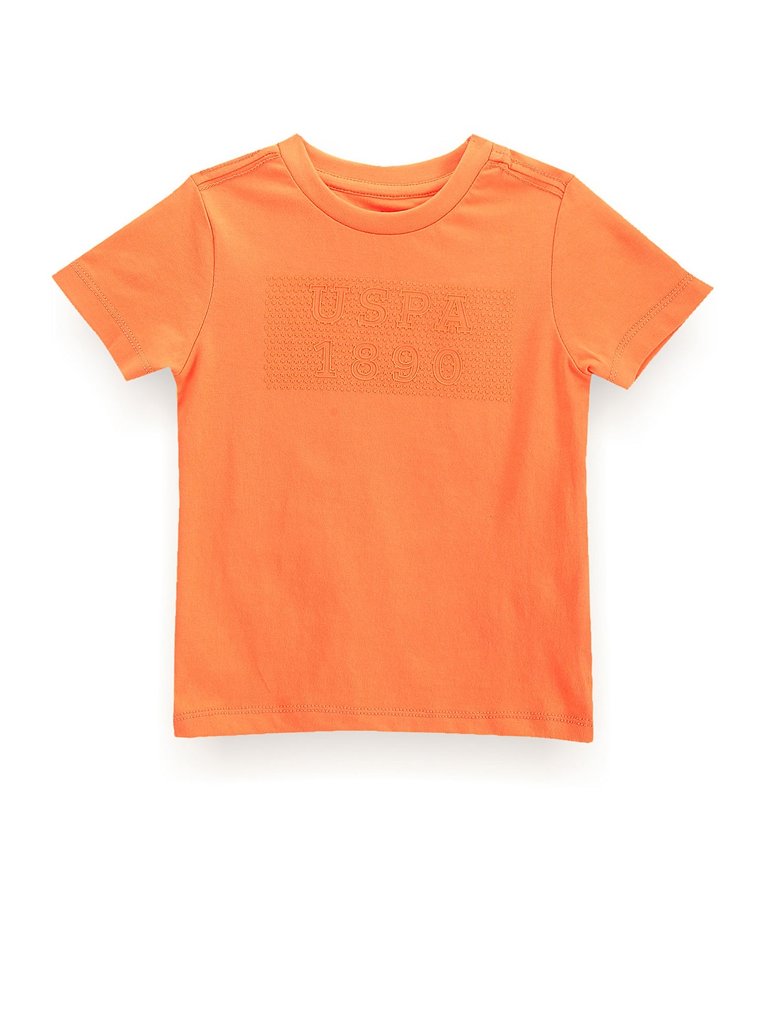 

U.S. Polo Assn. Kids Boys Typography Printed Pure Cotton T-shirt, Orange