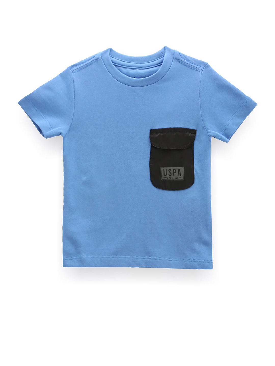

U.S. Polo Assn. Kids Boys Round Neck Pure Cotton T-shirt, Blue