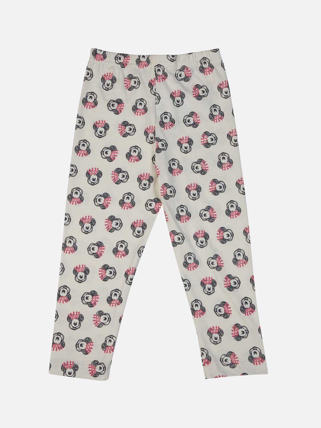 

Bodycare Girls Mickey Mouse Printed Mid-Rise Pure Cotton Track Pant, White