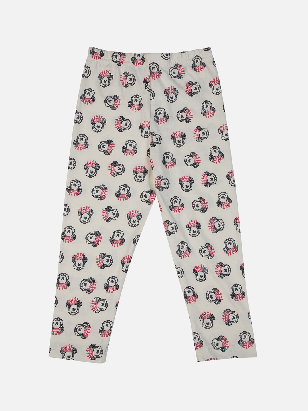 

Bodycare Infant Girls Mickey Mouse Printed Mid-Rise Pure Cotton Track Pant, White