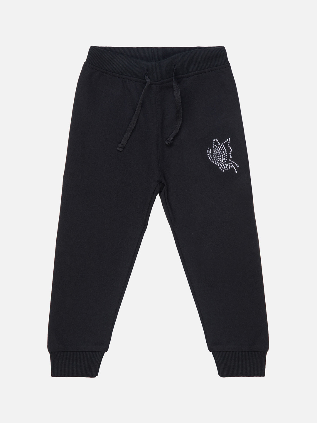 

Bodycare Girls Cotton Mid-Rise Joggers, Black