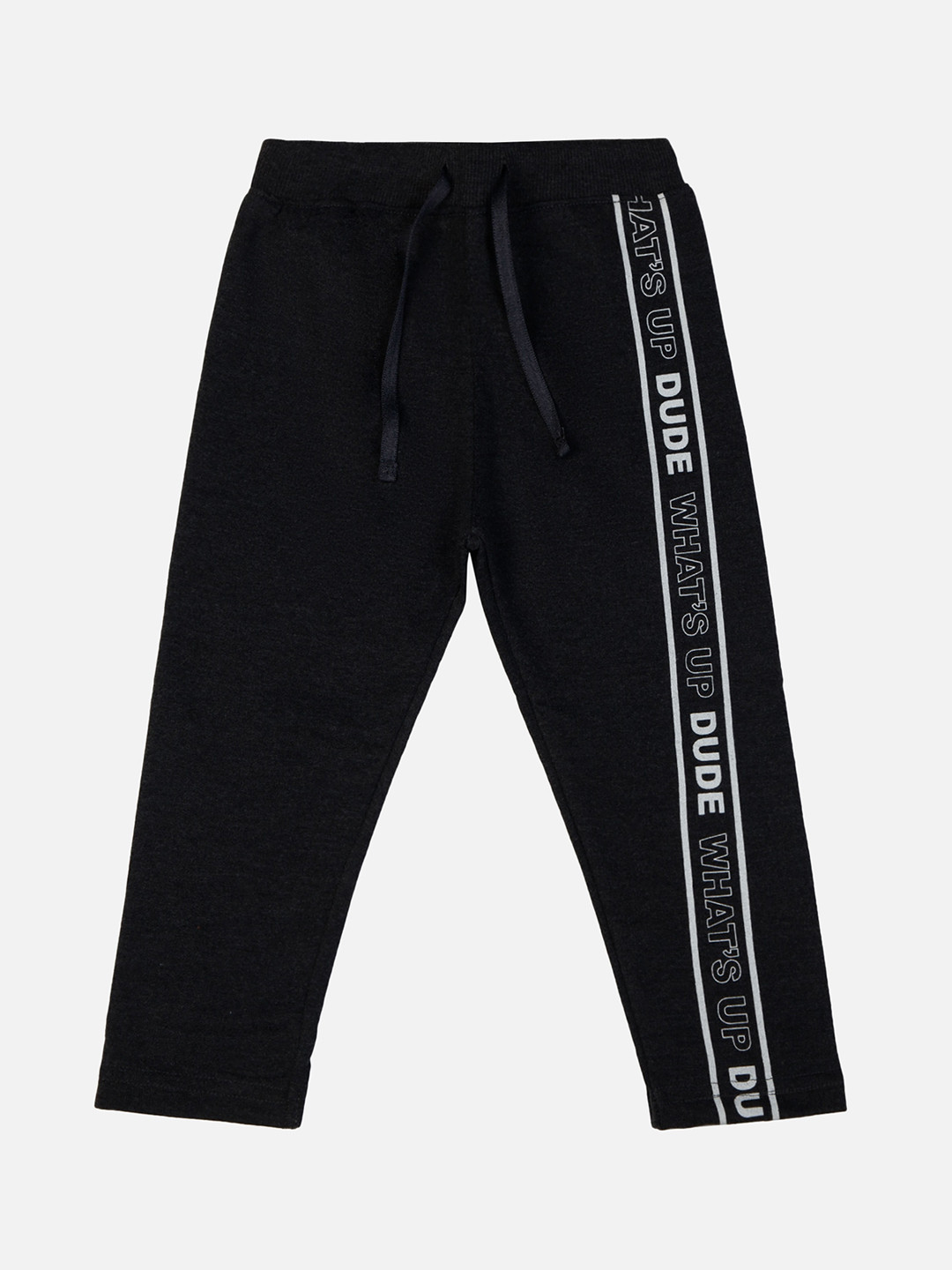 

Bodycare Boys Typography Printed Mid-Rise Pure Cotton Track Pant, Charcoal
