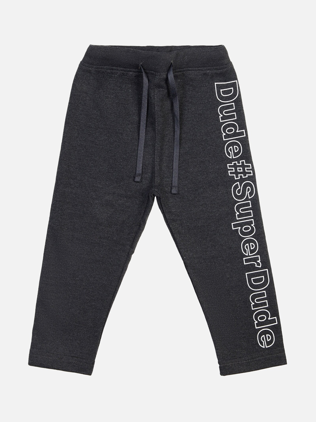 

Bodycare Boys Typography Printed Mid-Rise Pure Cotton Track Pant, Grey