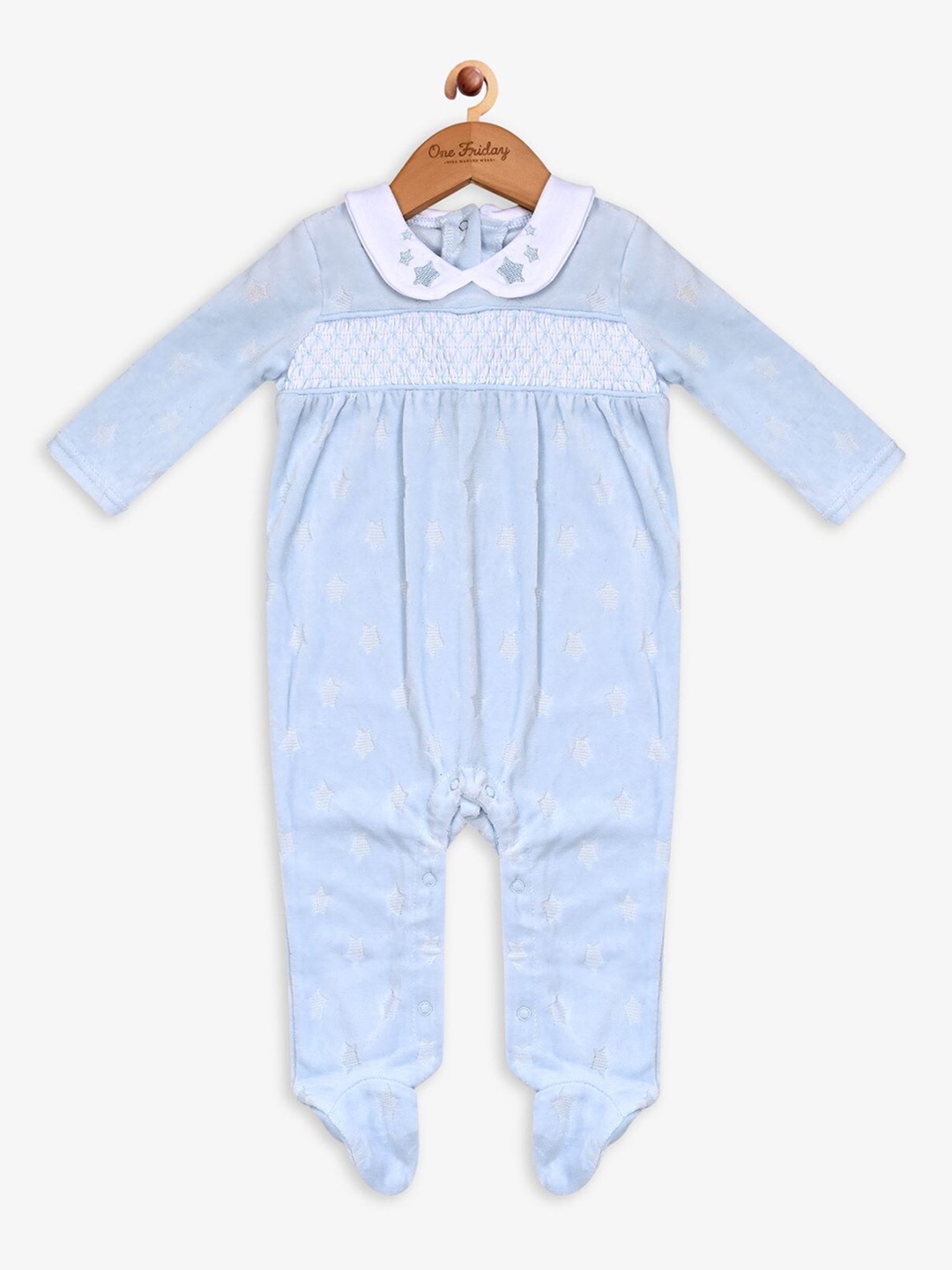 

One Friday Infant Girls Printed Sleepsuit, Blue