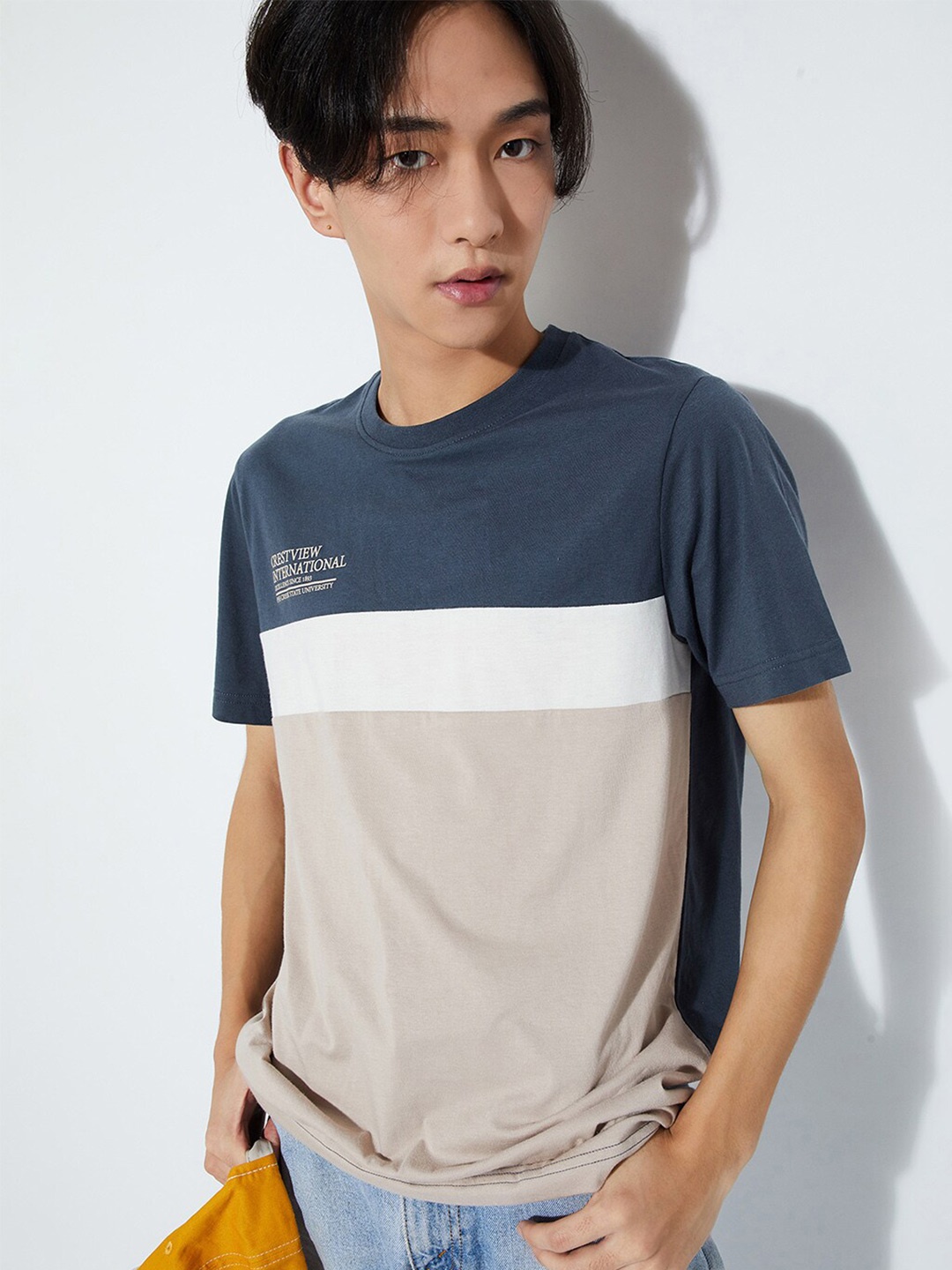

max URB_N Colourblocked T-shirt, Beige