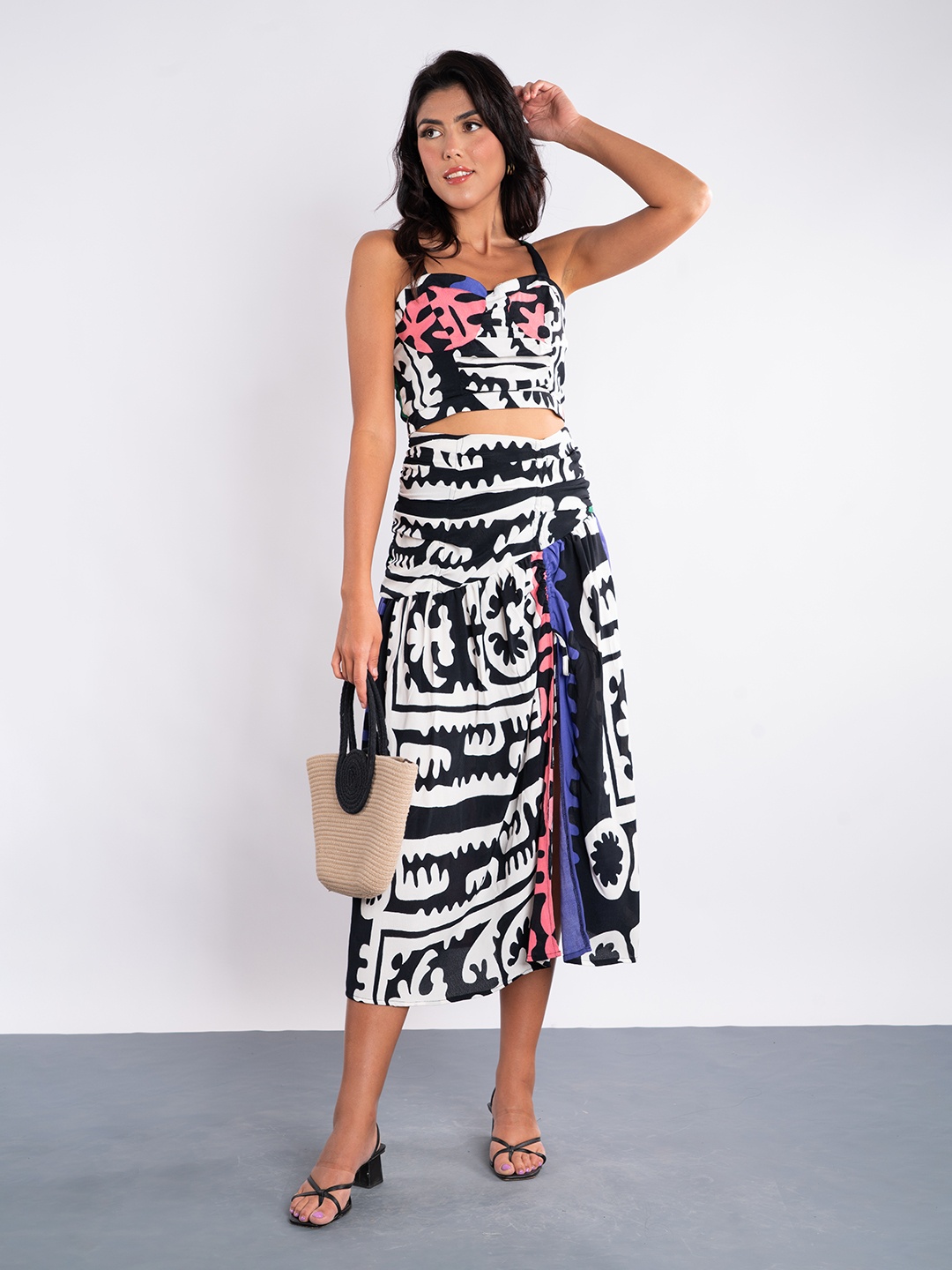 

Stylecast X Hersheinbox Printed Ruched Co-Ords, Black