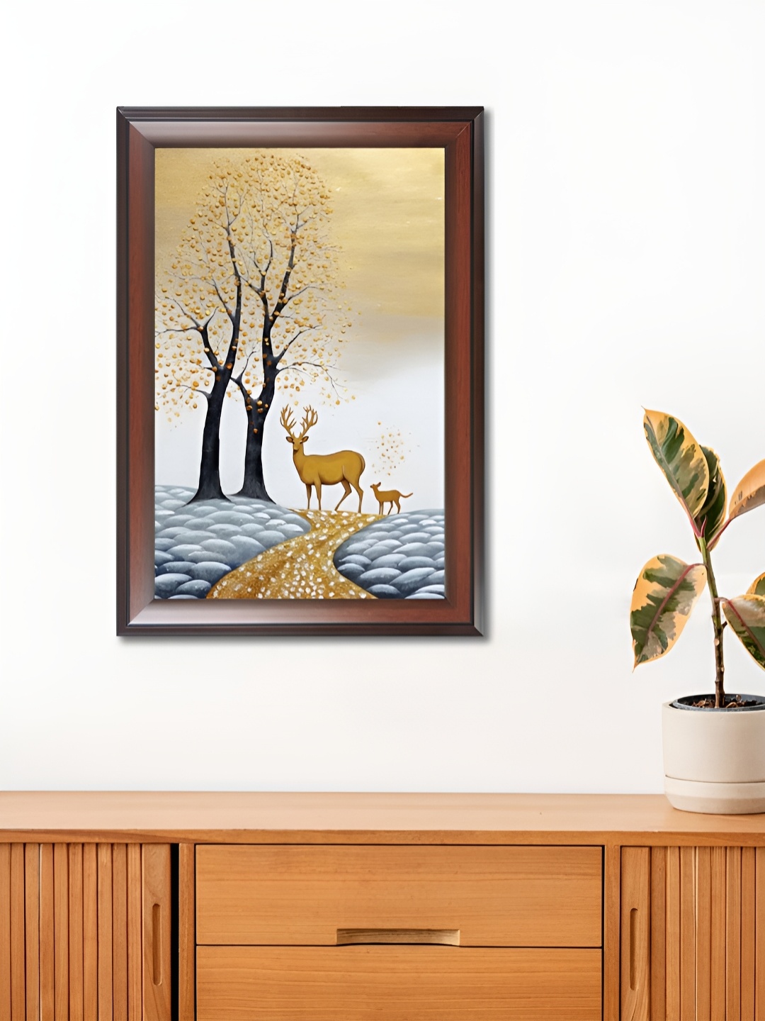 

WENS Brown & Grey Wooden Painting Wall Art