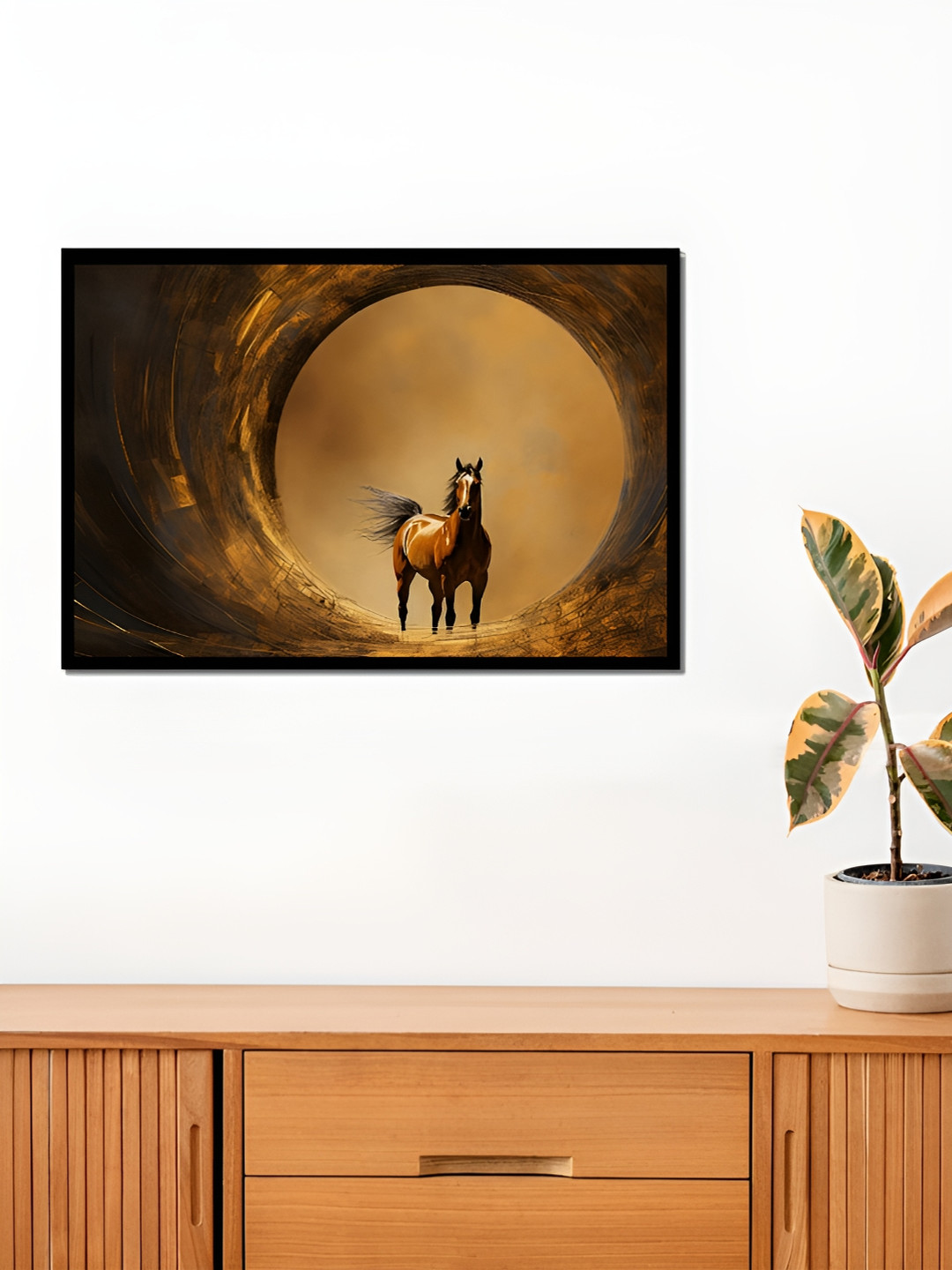

WENS Brown & Black Wooden Painting Wall Art