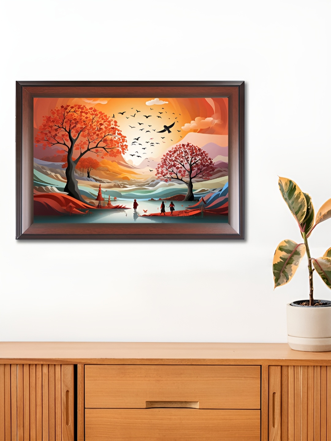 

WENS Brown & Orange Wooden Painting Wall Art