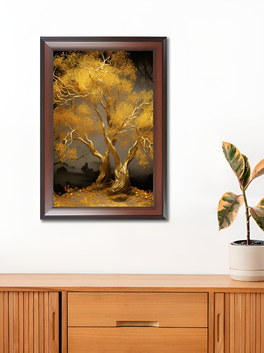 

WENS Brown & Yellow Wooden Painting Wall Art