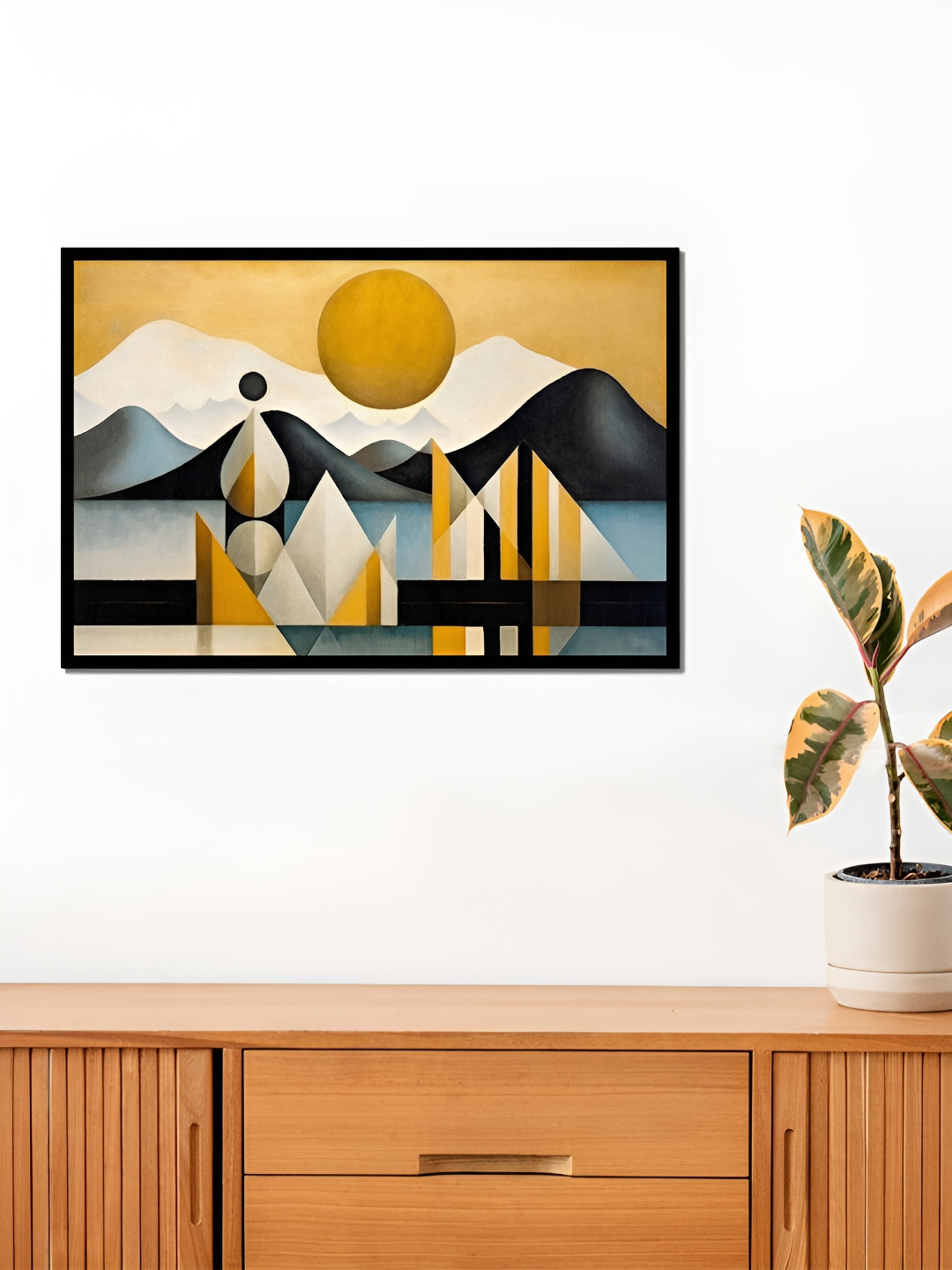 

WENS Black & Yellow Wooden Painting Wall Art