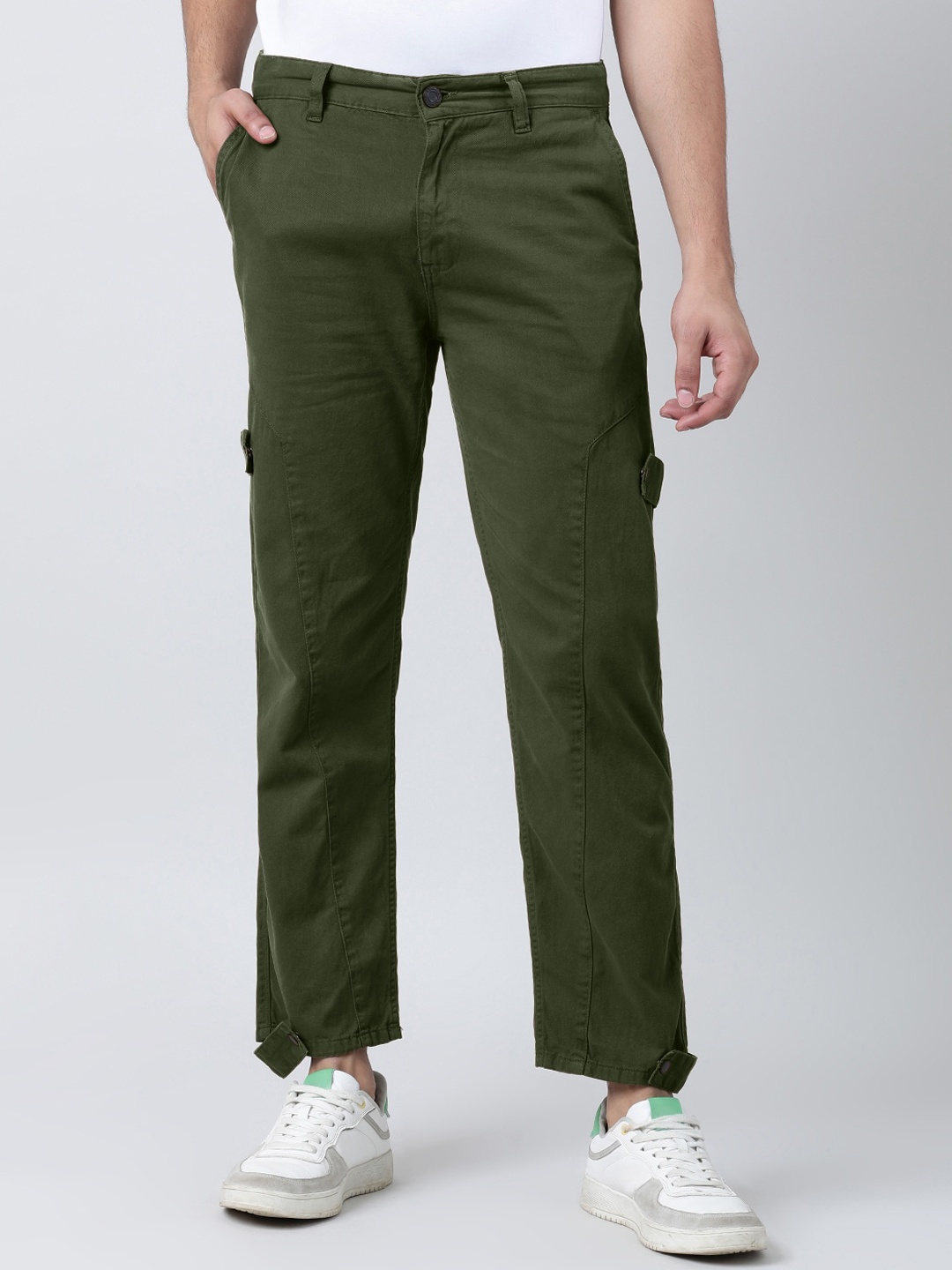

Bene Kleed Men Pure Cotton Relaxed Fit Carpenter Trouser, Olive