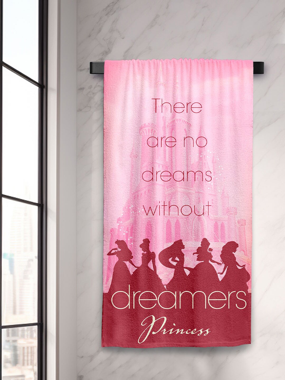 

YK Pink Printed 400 GSM Bath Towel