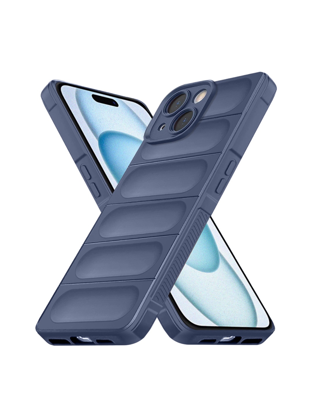 

Karwan Hybrid Puffer iPhone 13 Back Case Cover, Blue