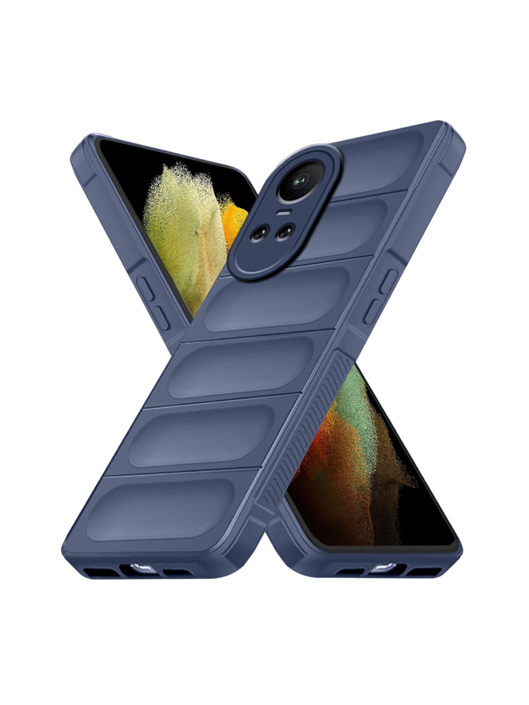 

Karwan 360 Degree Protection OPPO Reno 10 5G Puffer Back Case, Blue