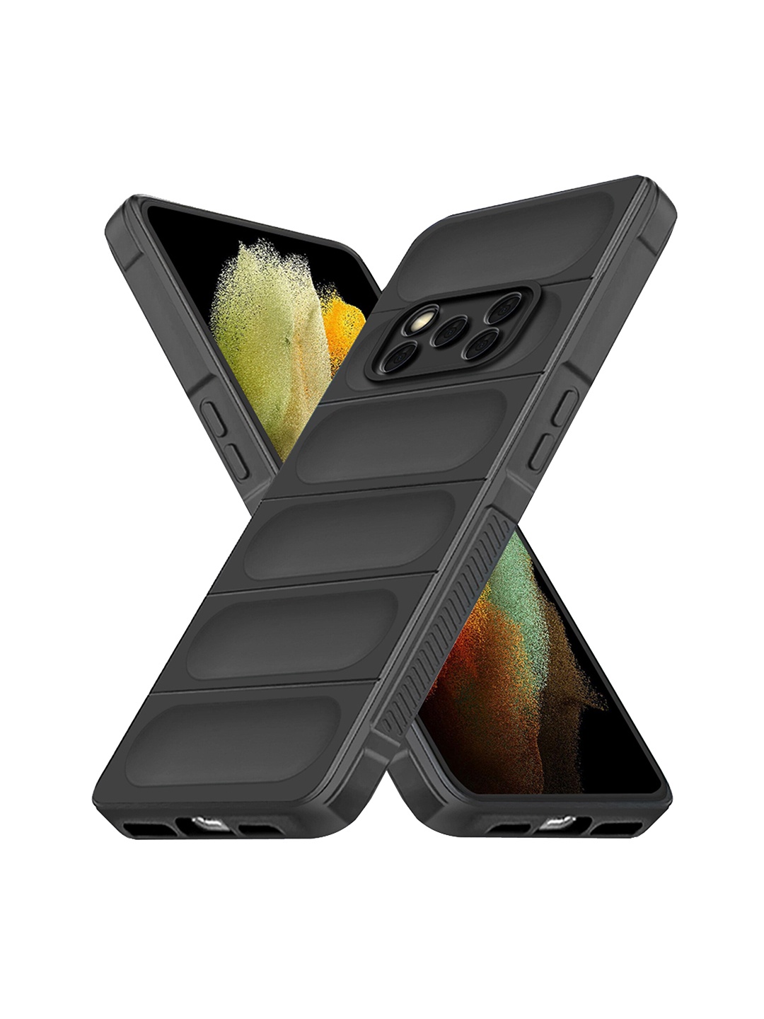 

Karwan 360 Degree Protection Poco X3 Puffer Back Case, Black