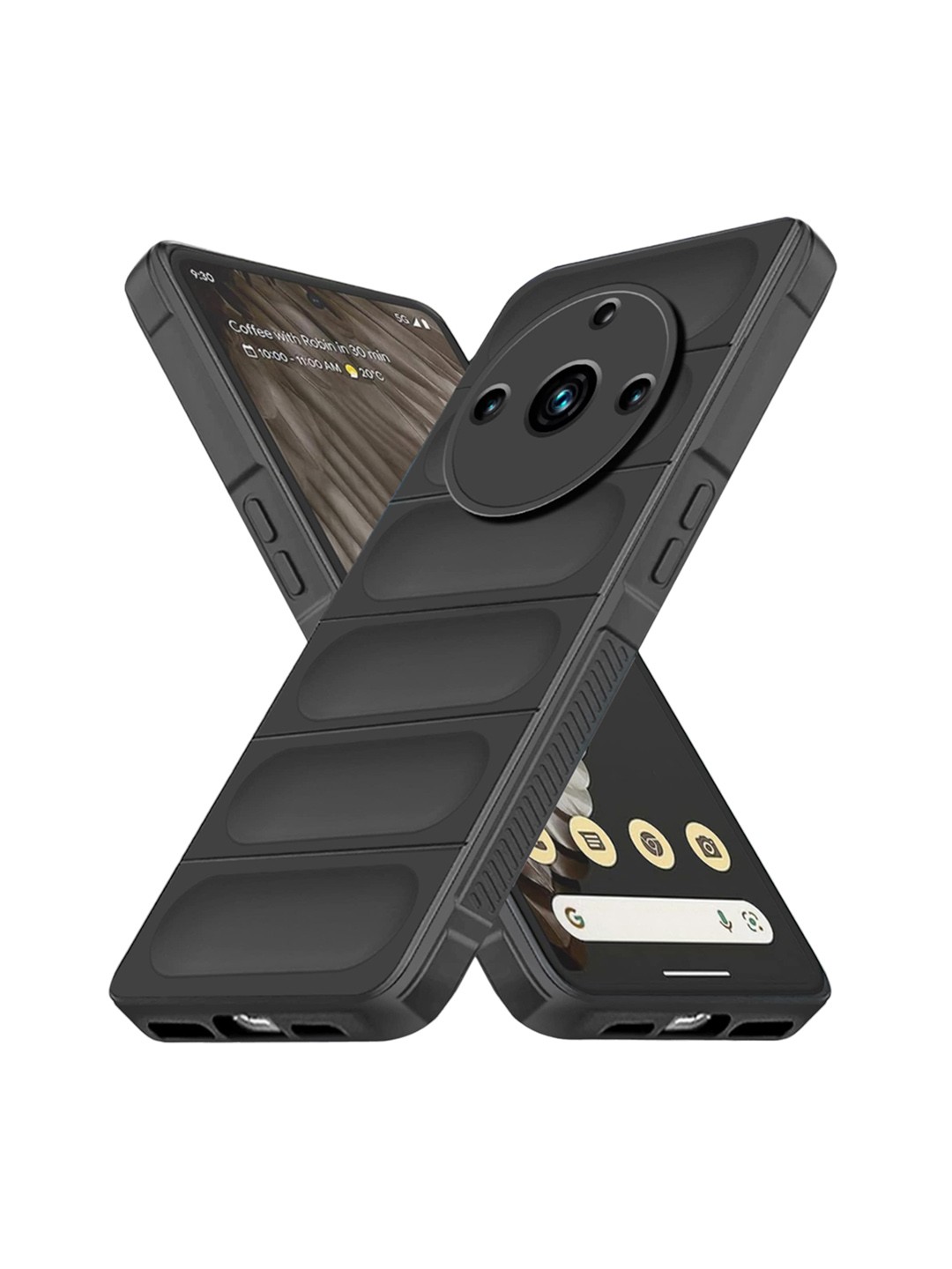

Karwan 360 Degree Protection Realme 11 Pro Puffer Back Case, Black